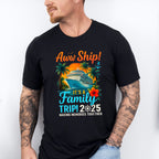 Aww Ship! It's A Family Trip 2025 Sunset - Vacation Unisex Crewneck T-Shirt Sweatshirt Hoodie