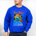 Aww Ship! It's A Family Trip 2025 Sunset - Vacation Unisex Crewneck T-Shirt Sweatshirt Hoodie