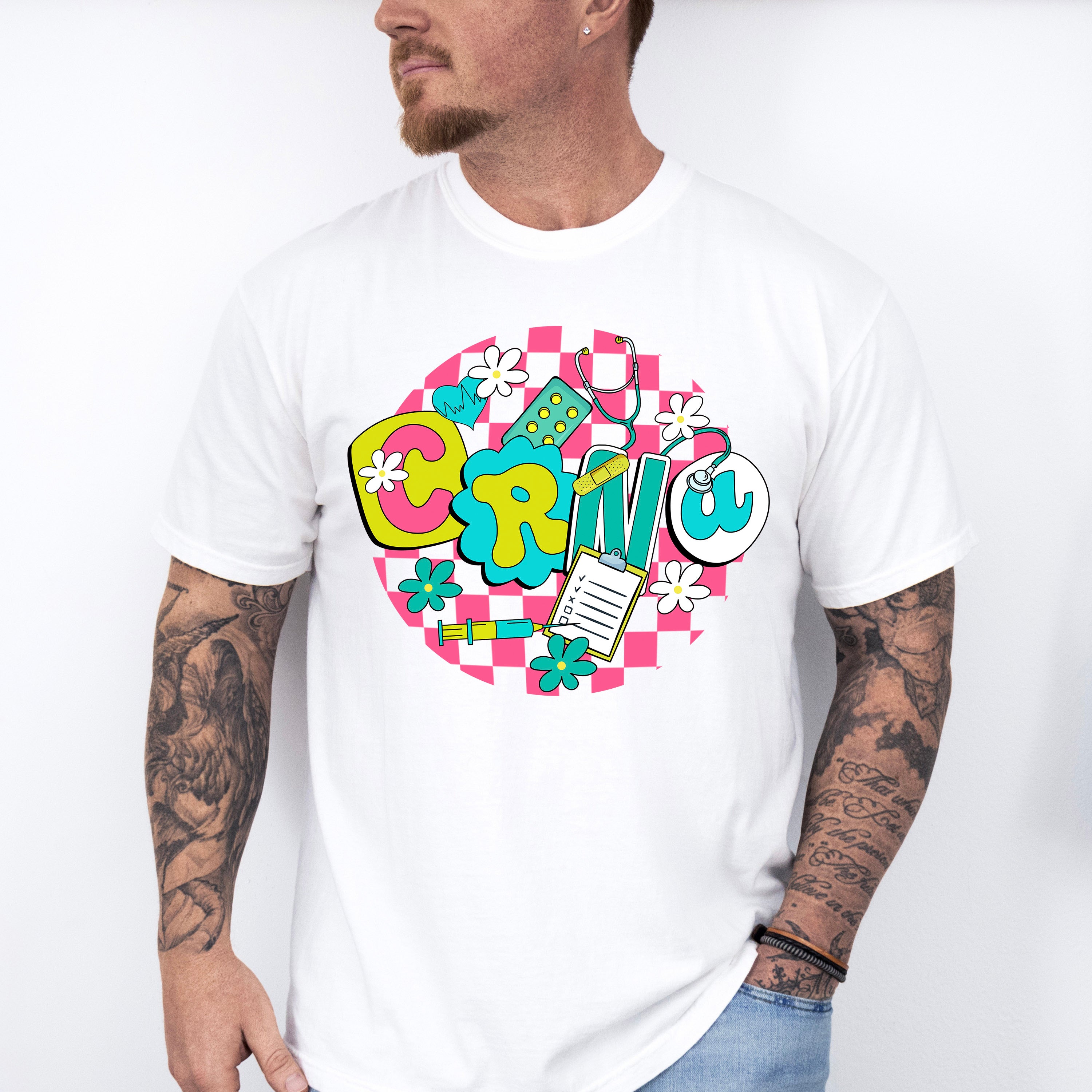 CRNA Doodles Design - CRNA Unisex Crewneck T-Shirt Sweatshirt Hoodie