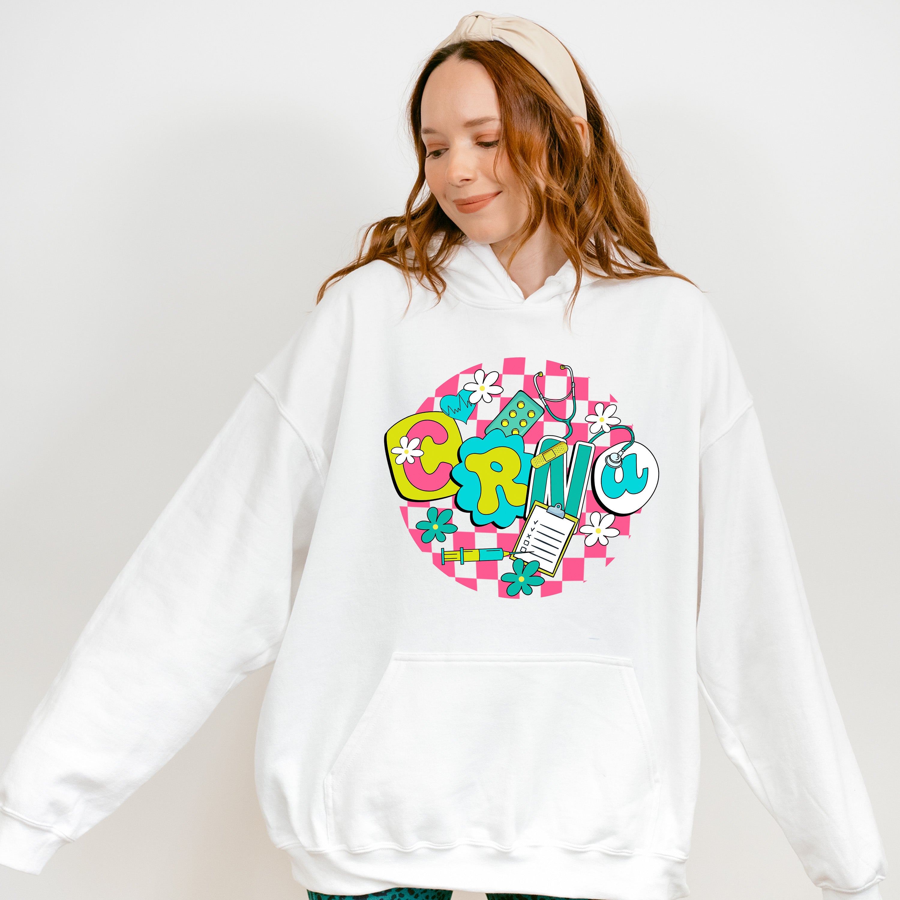 CRNA Doodles Design - CRNA Unisex Crewneck T-Shirt Sweatshirt Hoodie