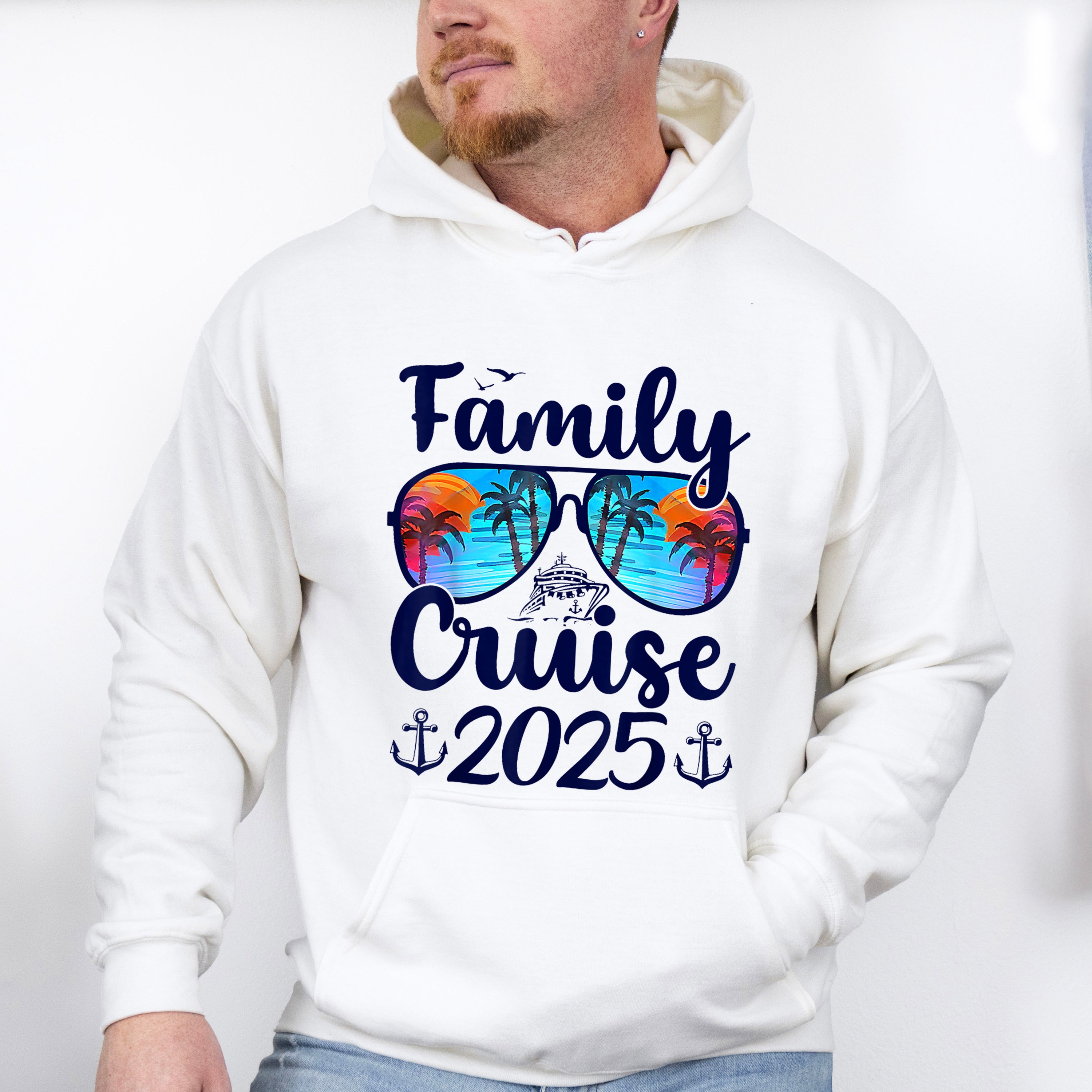 Family Cruise 2025 Sunglasses Blue Design - Vacation Unisex Crewneck T-Shirt Sweatshirt Hoodie