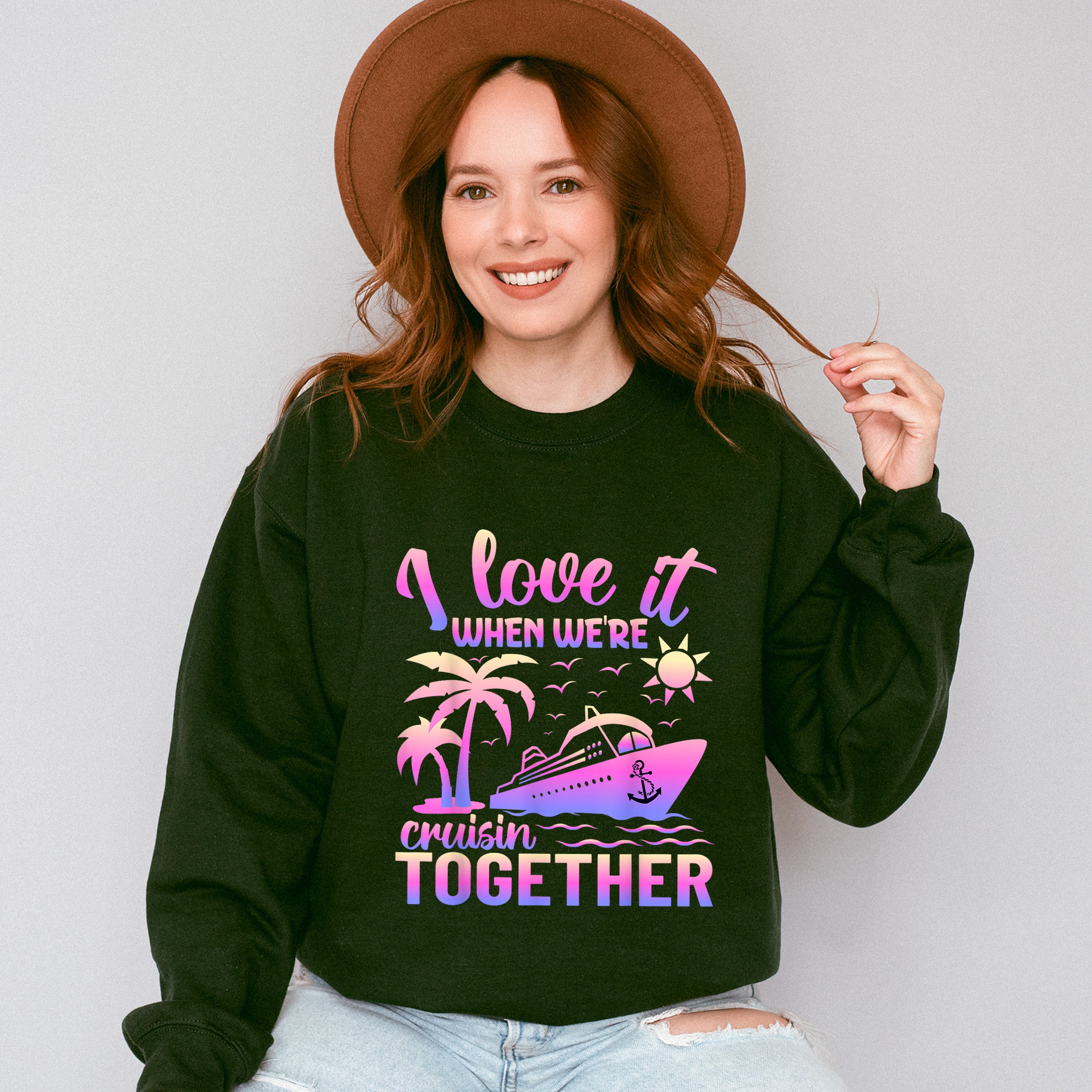 I Love It When We're Cruisin Together Pink - Vacation Unisex Crewneck T-Shirt Sweatshirt Hoodie