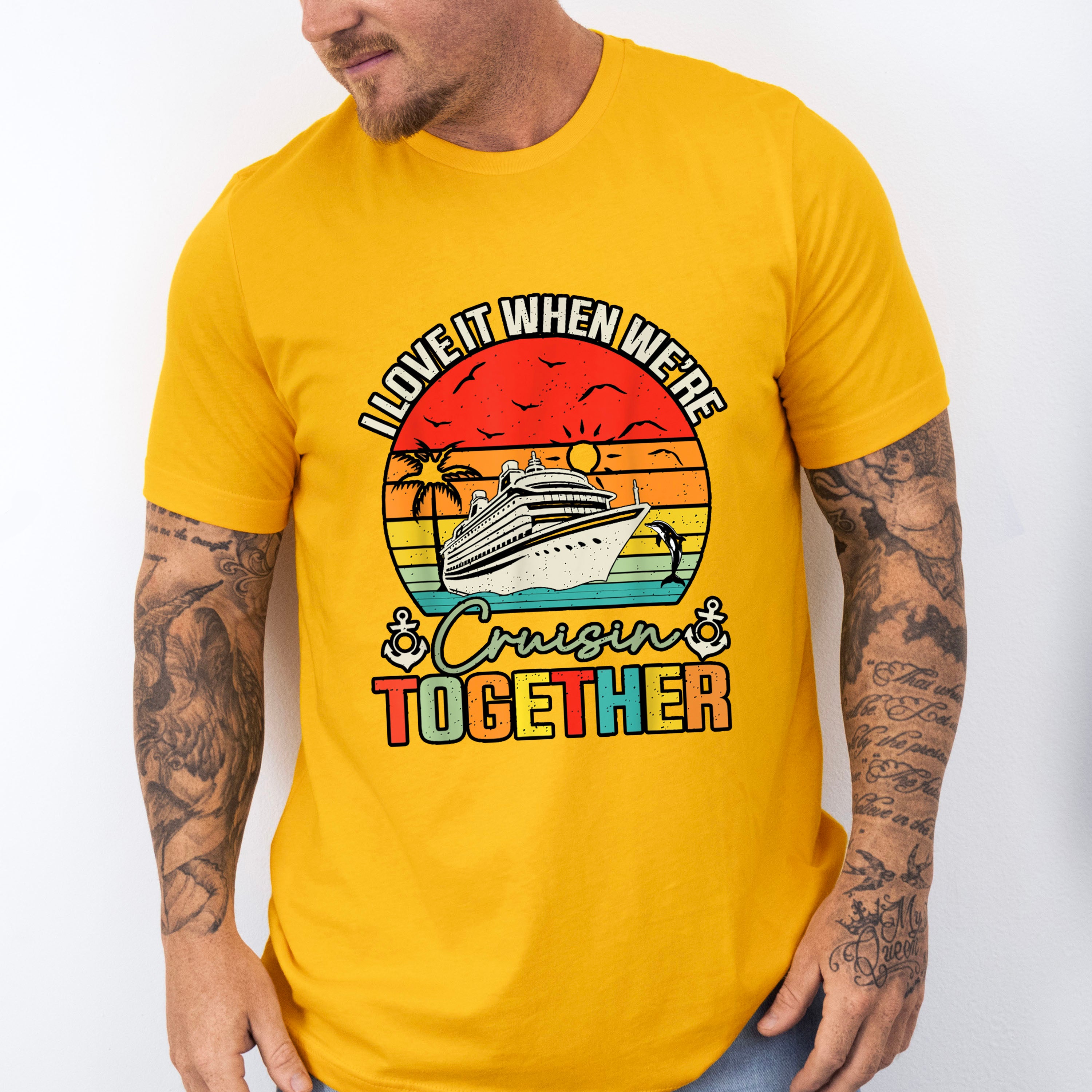 I Love It When We're Cruisin Together Circular Sunset - Vacation Unisex Crewneck T-Shirt Sweatshirt Hoodie