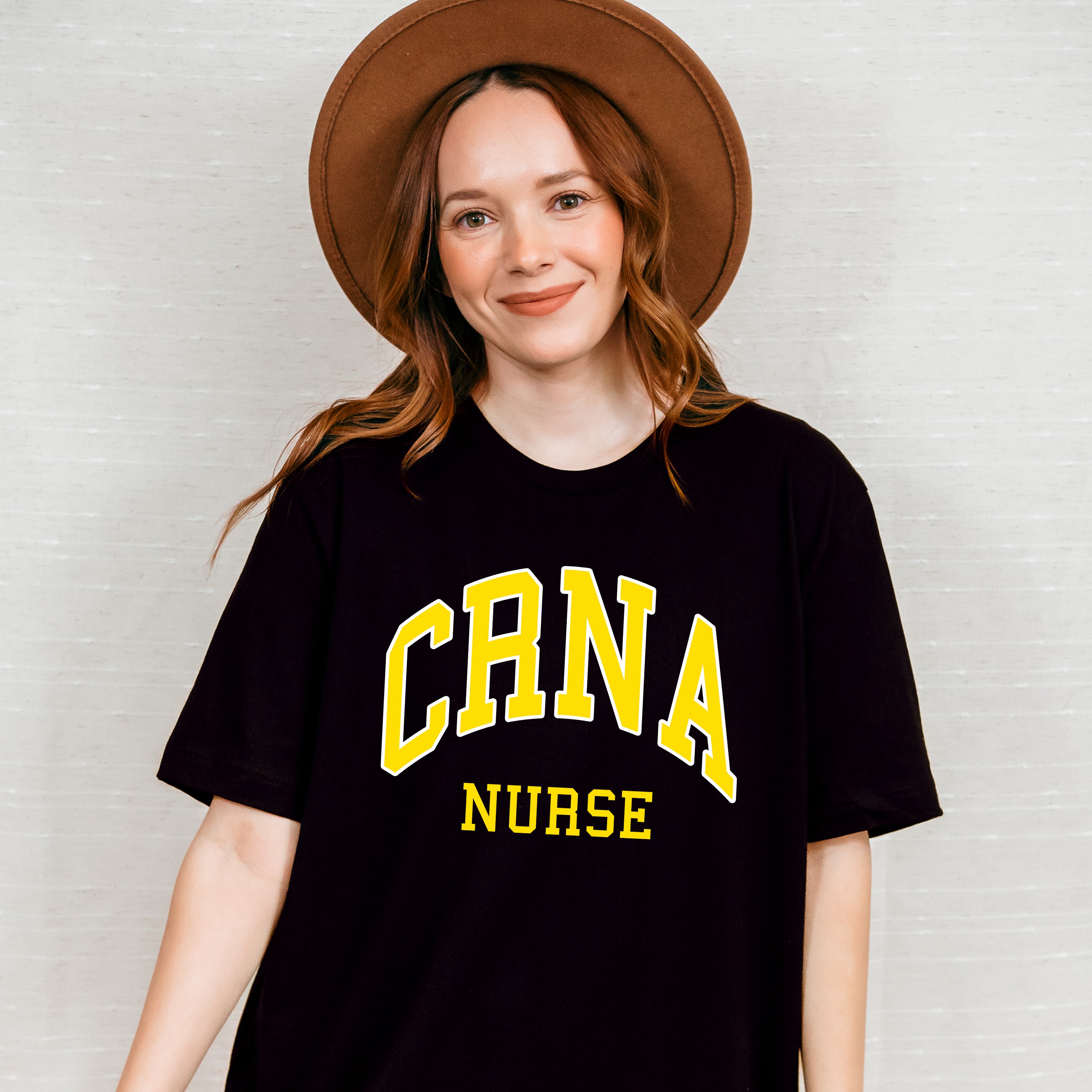 Yellow CRNA Nurse Design - CRNA Unisex Crewneck T-Shirt Sweatshirt Hoodie
