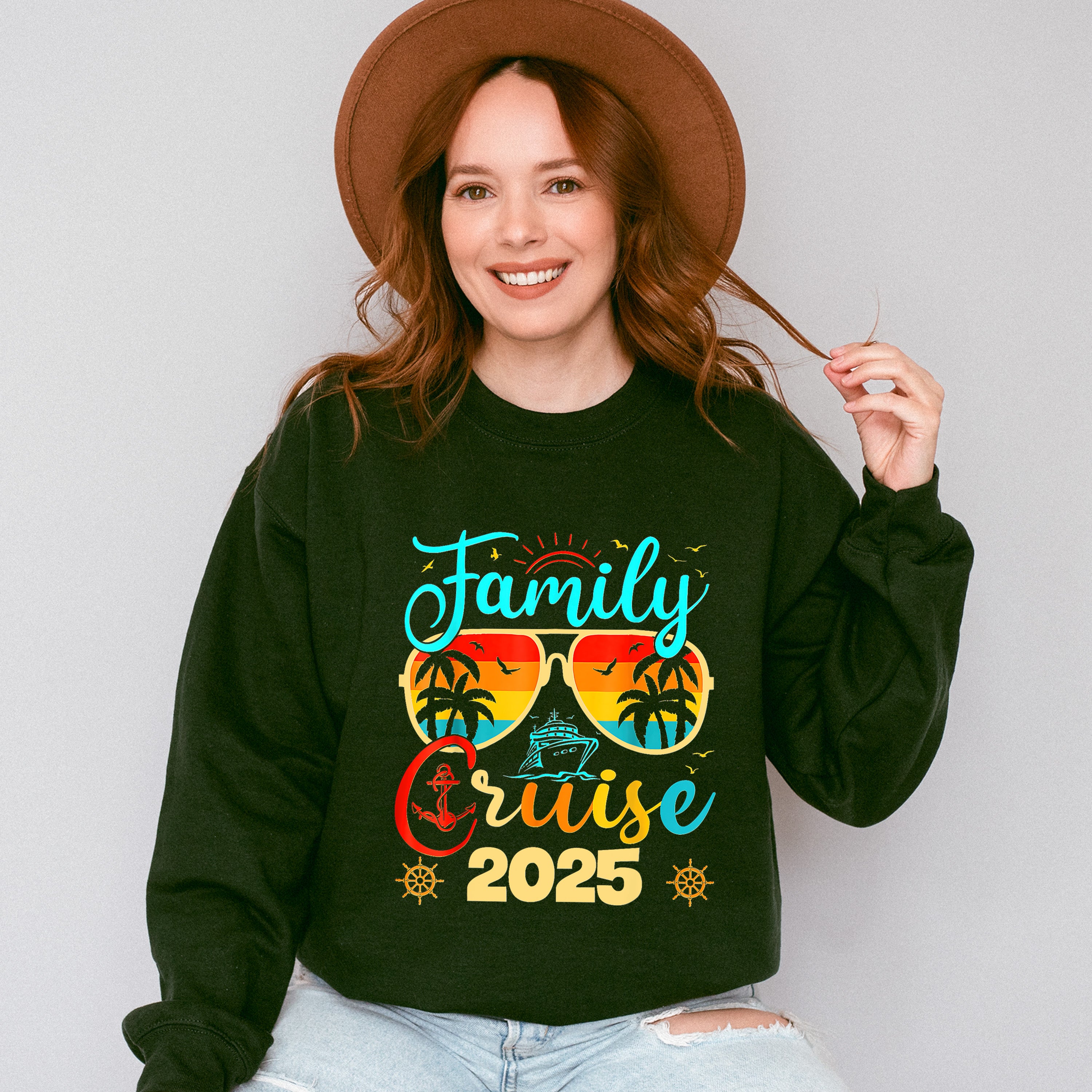 Family Cruise 2025 Yellow Sunglasses - Vacation Unisex Crewneck T-Shirt Sweatshirt Hoodie