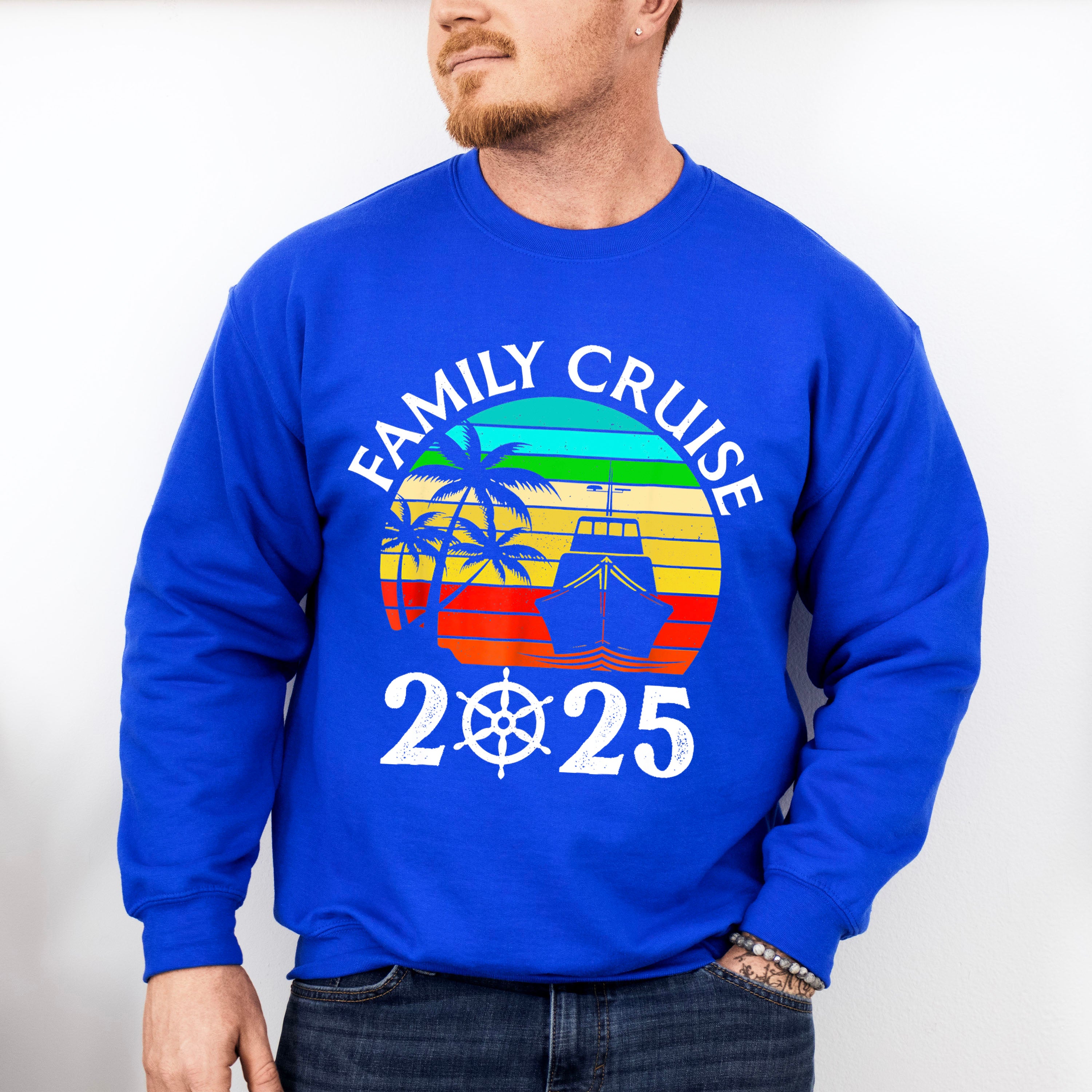 Family Cruise 2025 Circular Colorful Design - Vacation Unisex Crewneck T-Shirt Sweatshirt Hoodie