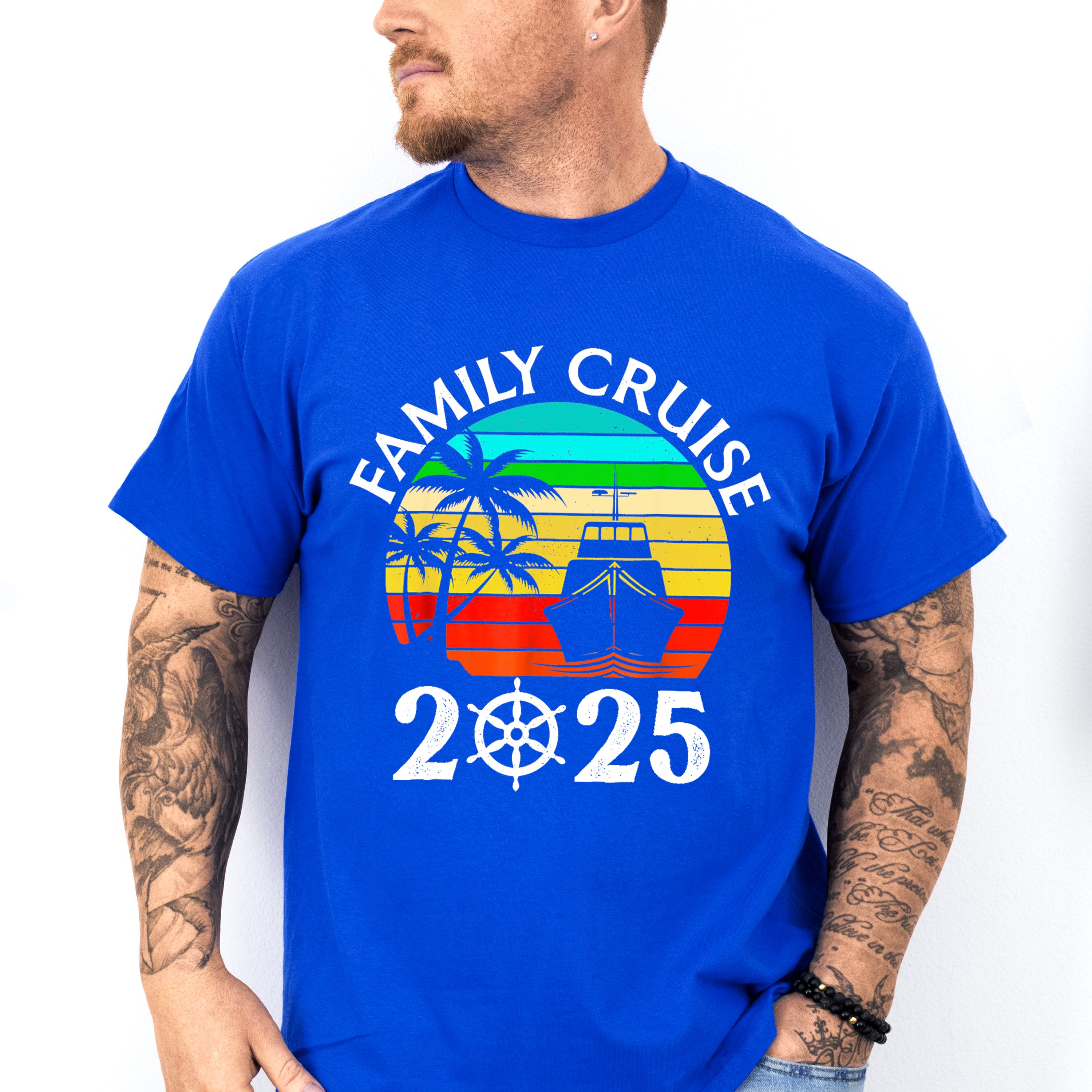 Family Cruise 2025 Circular Colorful Design - Vacation Unisex Crewneck T-Shirt Sweatshirt Hoodie