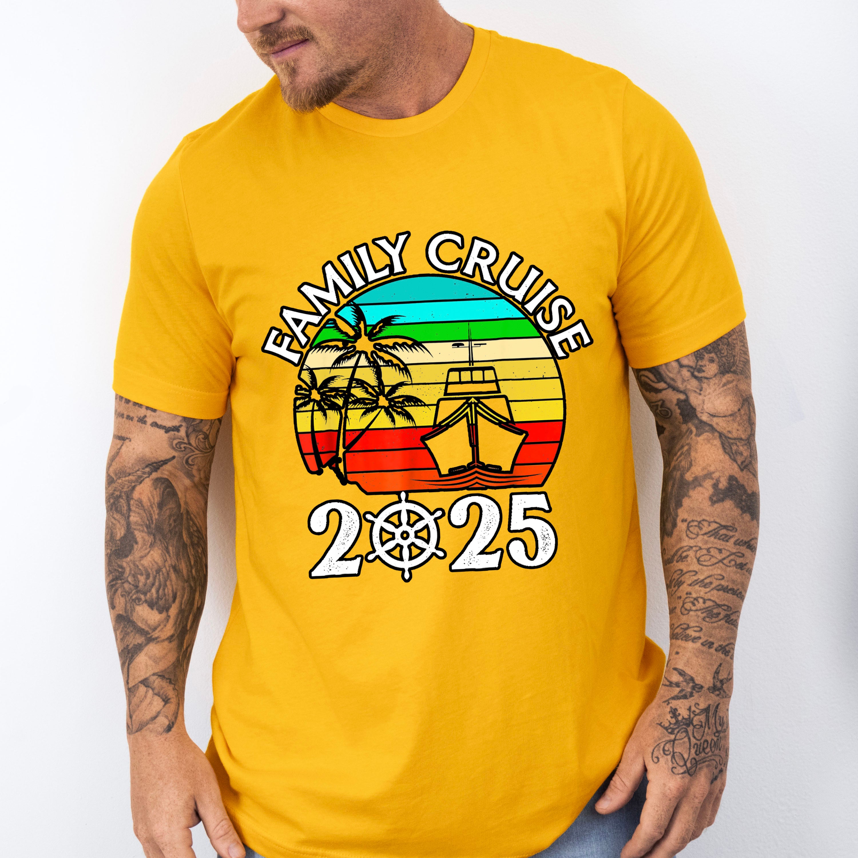 Family Cruise 2025 Circular Colorful Design - Vacation Unisex Crewneck T-Shirt Sweatshirt Hoodie