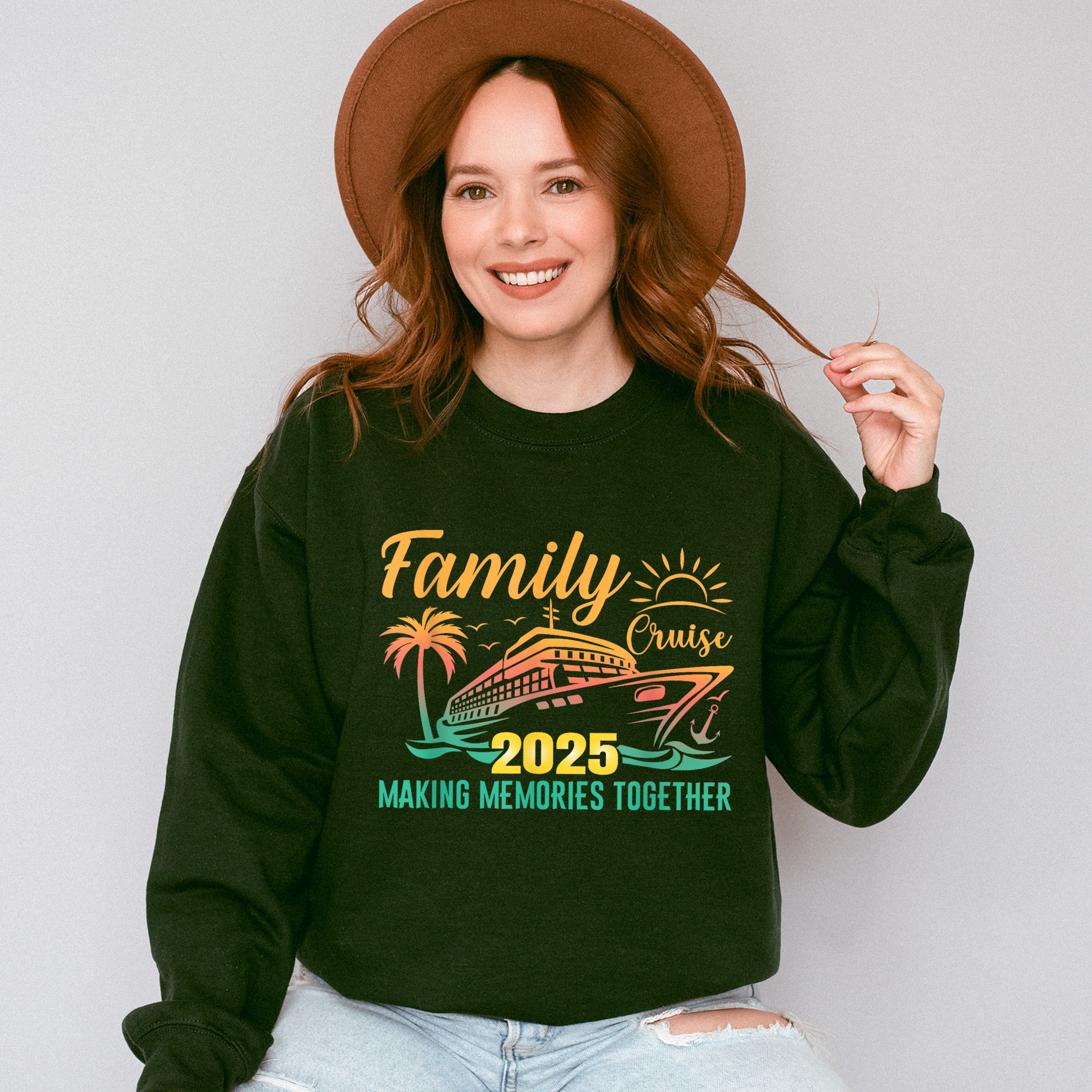 Family Cruise 2025 Yellow &amp; Green - Vacation Unisex Crewneck T-Shirt Sweatshirt Hoodie