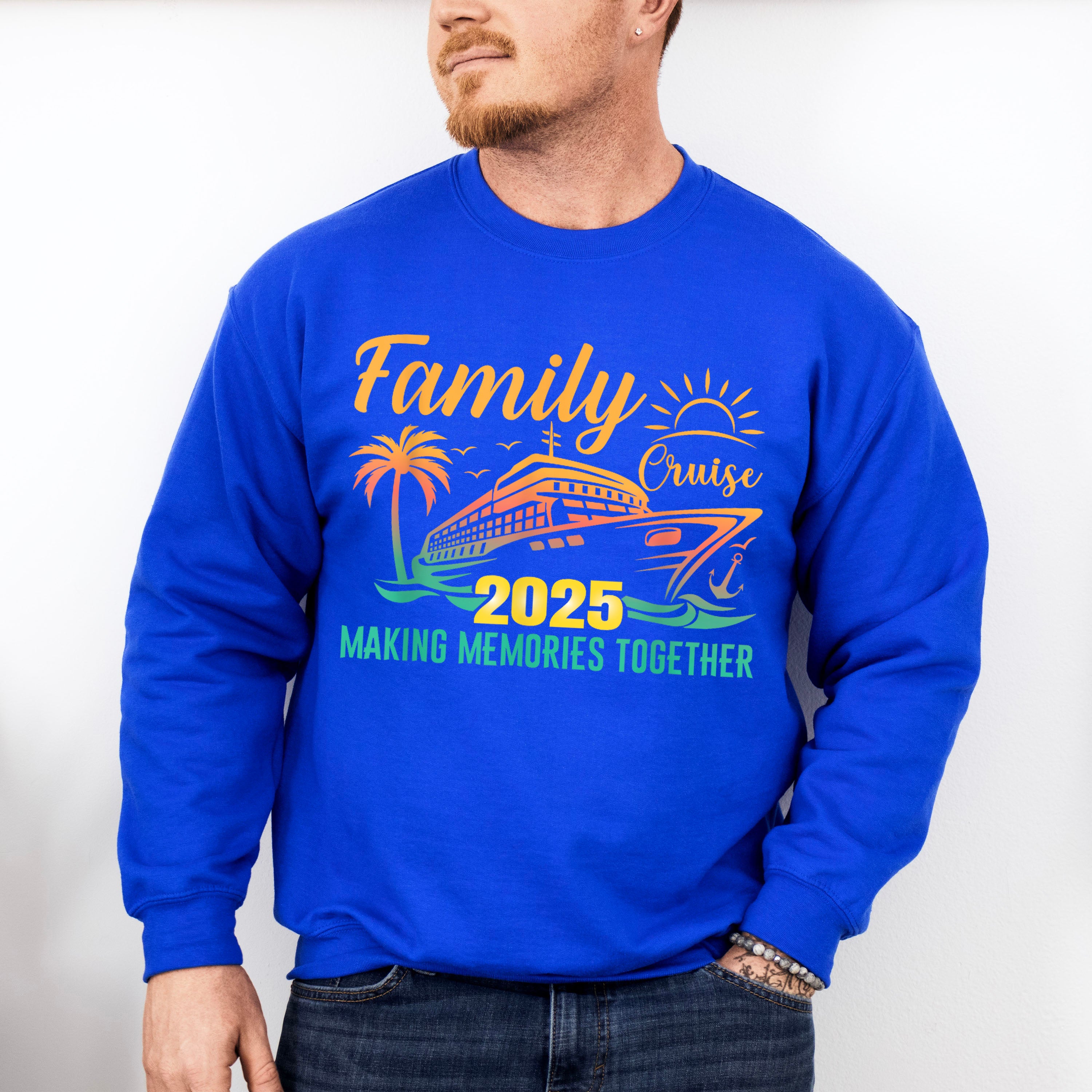 Family Cruise 2025 Yellow &amp; Green - Vacation Unisex Crewneck T-Shirt Sweatshirt Hoodie