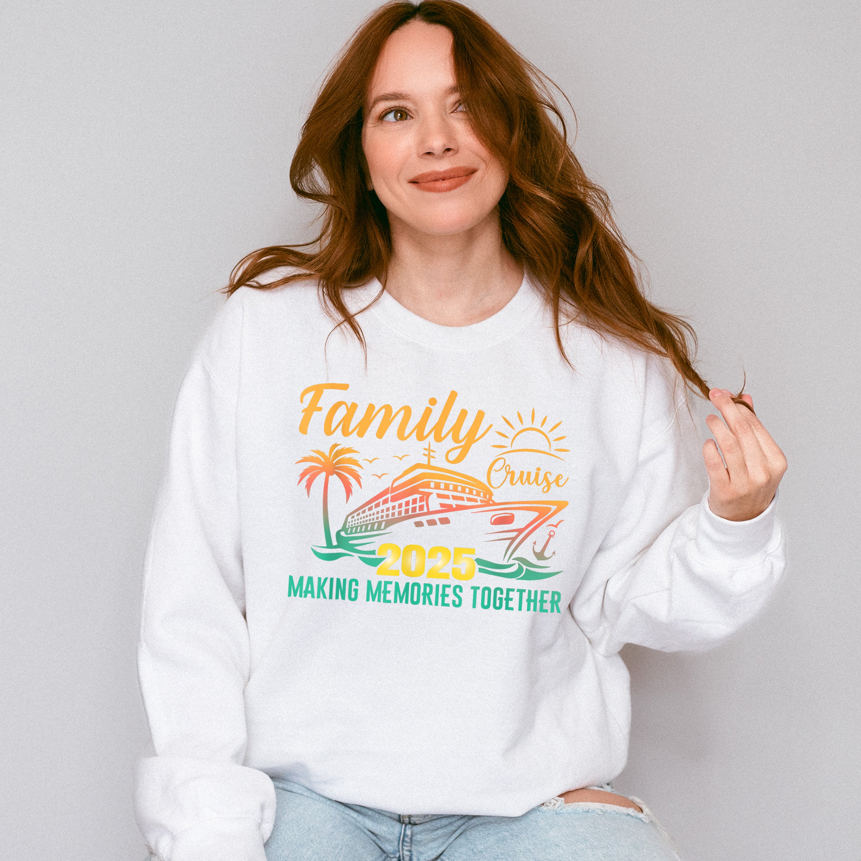 Family Cruise 2025 Yellow &amp; Green - Vacation Unisex Crewneck T-Shirt Sweatshirt Hoodie