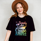 Family Cruise 2025 Ship Wheel Design - Vacation Unisex Crewneck T-Shirt Sweatshirt Hoodie