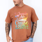Family Cruise 2025 Ship Wheel Design - Vacation Unisex Crewneck T-Shirt Sweatshirt Hoodie