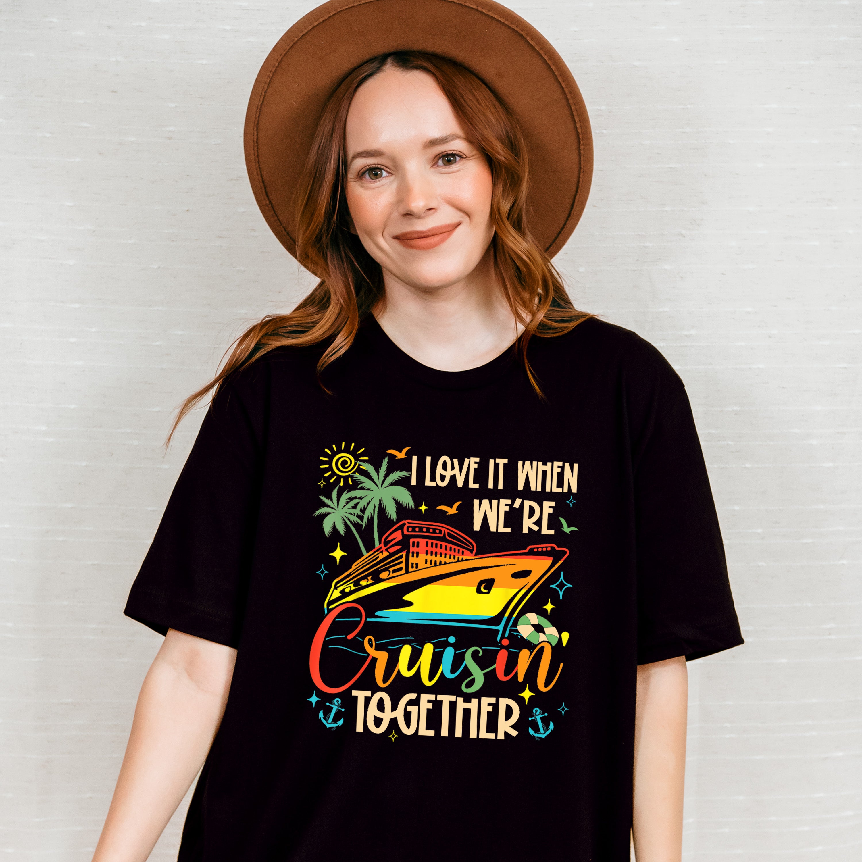 I Love It When We're Cruisin Together Vivid Design - Vacation Unisex Crewneck T-Shirt Sweatshirt Hoodie