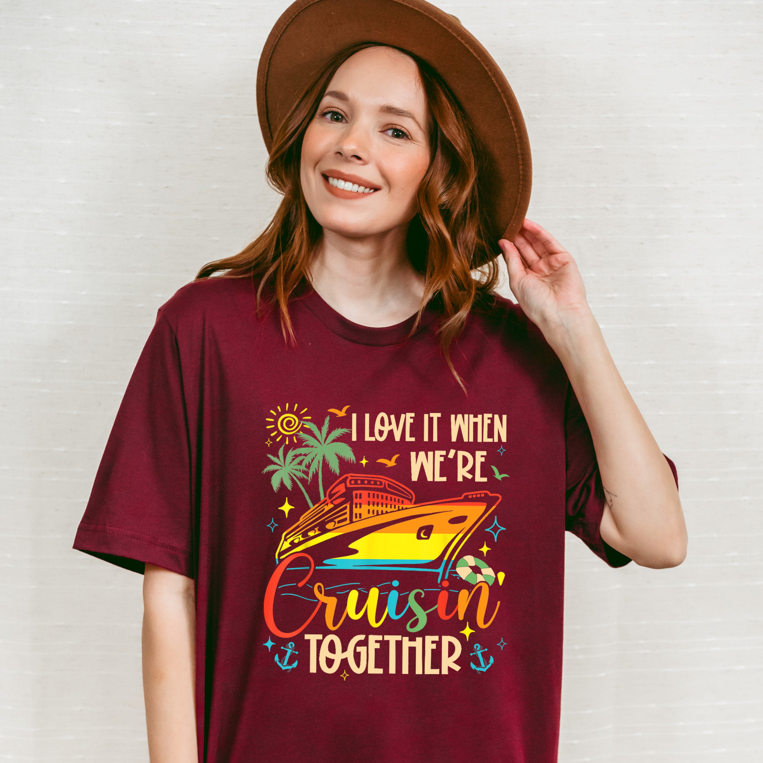 I Love It When We're Cruisin Together Vivid Design - Vacation Unisex Crewneck T-Shirt Sweatshirt Hoodie