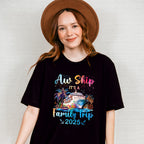 Aw Ship It's A Family Trip Fireworks Design - Vacation Unisex Crewneck T-Shirt Sweatshirt Hoodie
