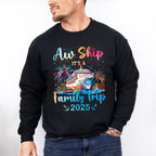 Aw Ship It's A Family Trip Fireworks Design - Vacation Unisex Crewneck T-Shirt Sweatshirt Hoodie