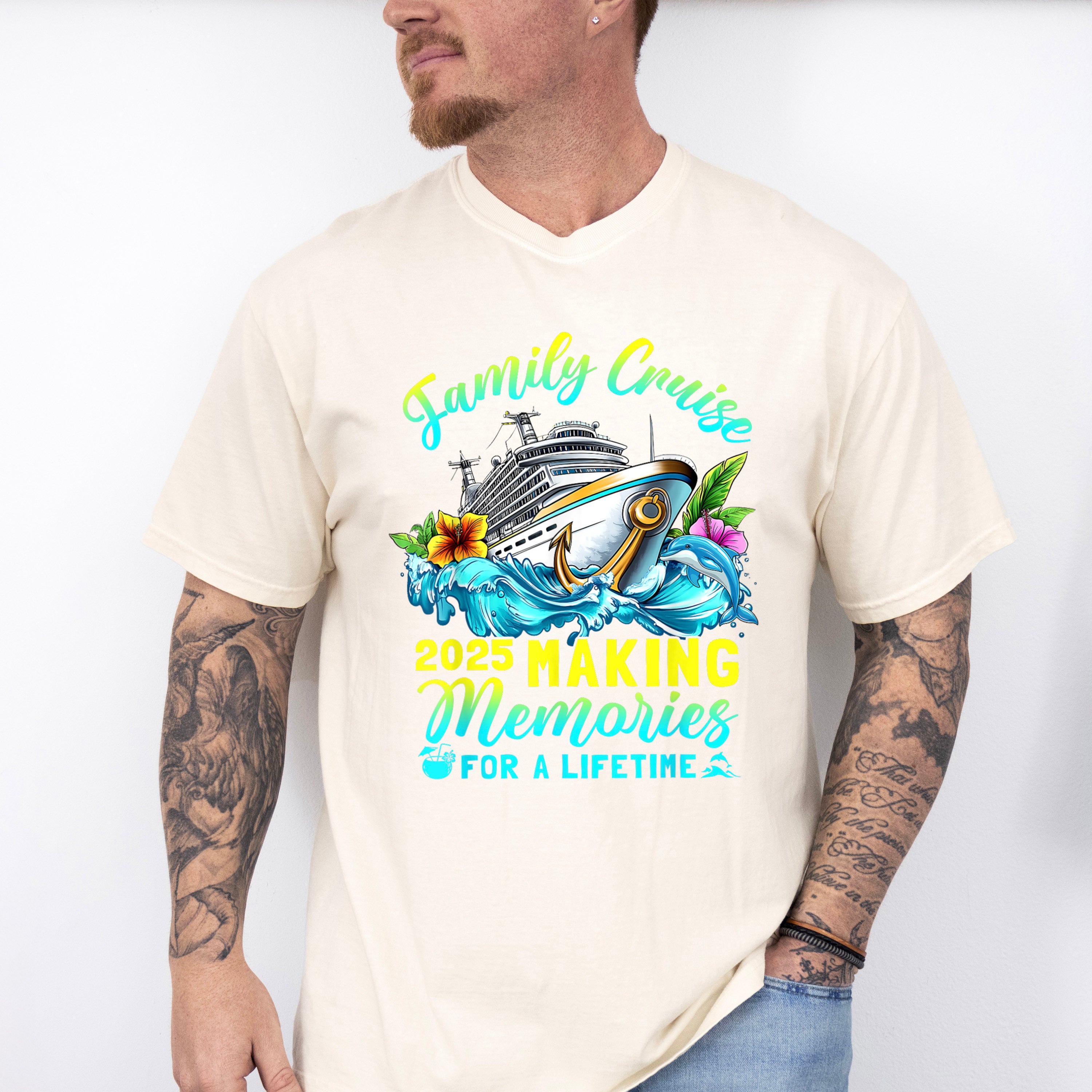 Family Cruise 2025 Waves Design - Vacation Unisex Crewneck T-Shirt Sweatshirt Hoodie