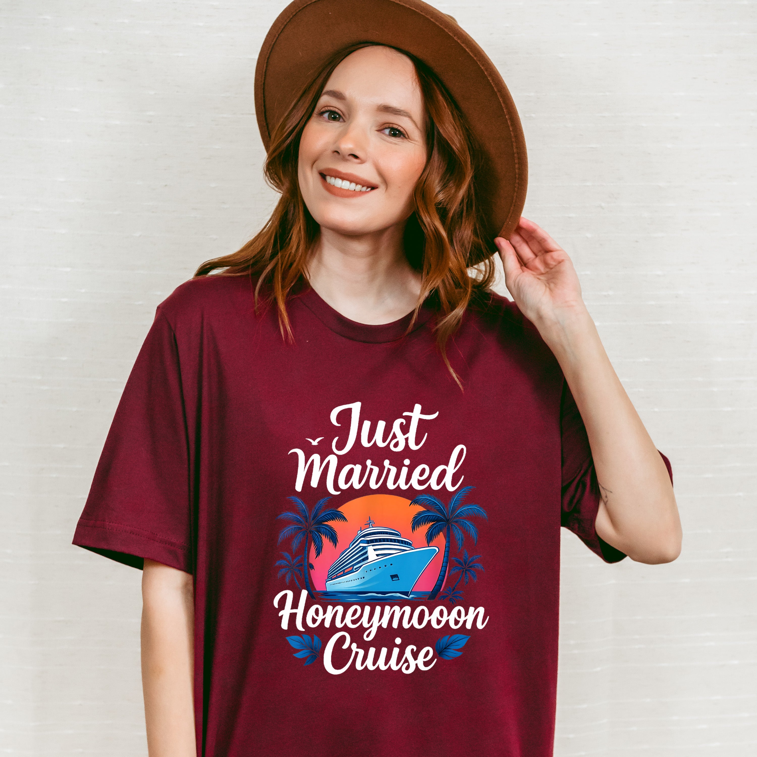 Just Married Honeymoon Cruise - Vacation Unisex Crewneck T-Shirt Sweatshirt Hoodie