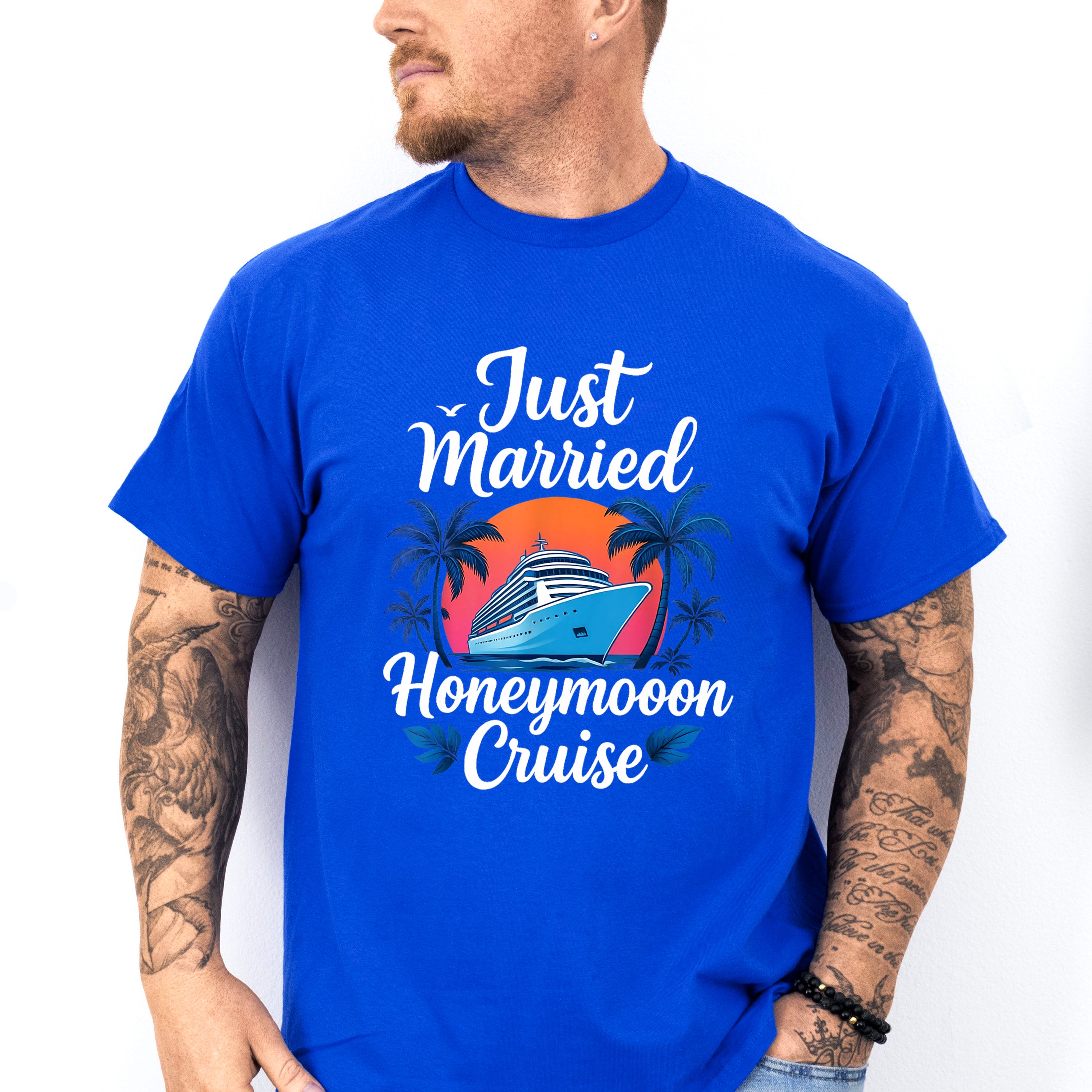Just Married Honeymoon Cruise - Vacation Unisex Crewneck T-Shirt Sweatshirt Hoodie