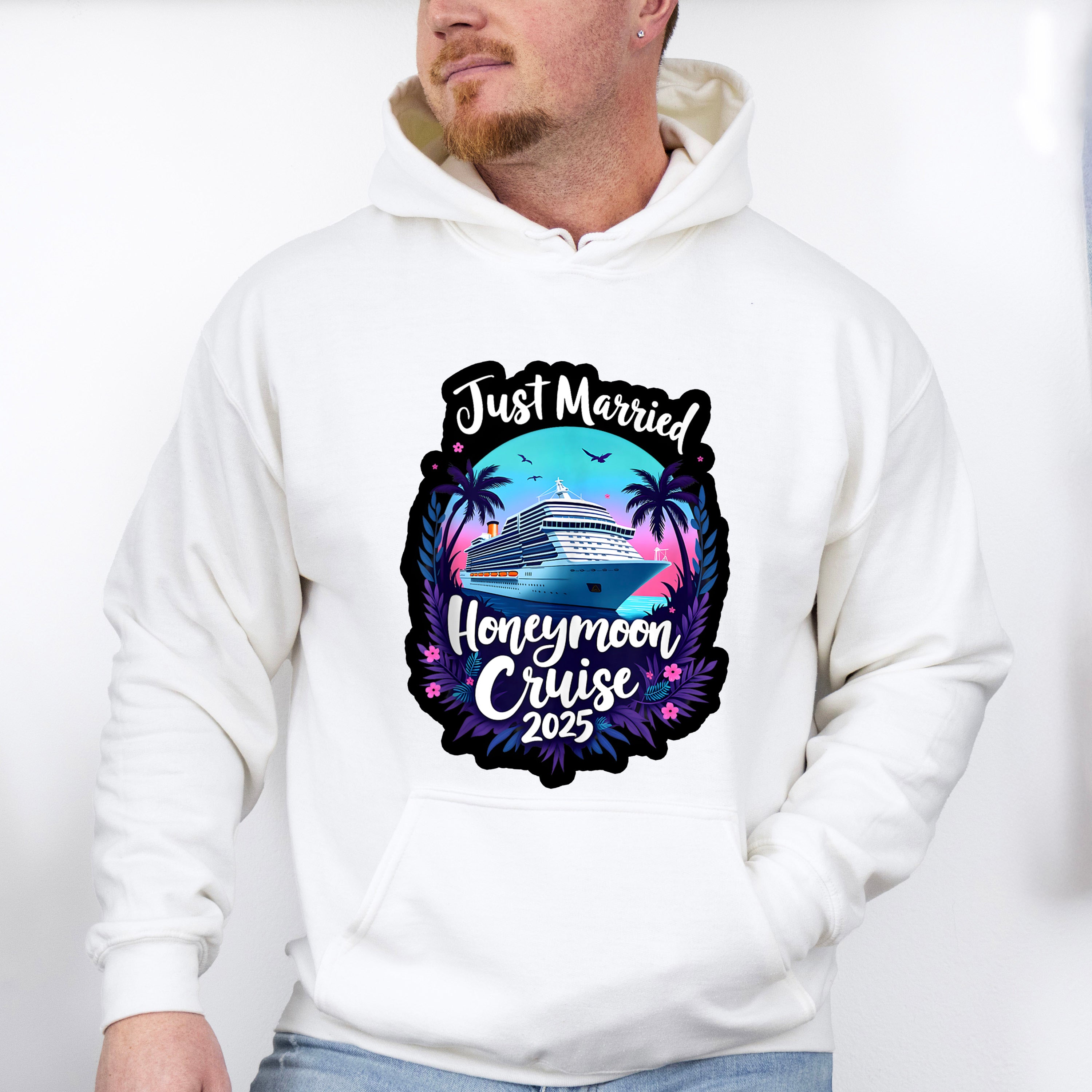 Just Married Honeymoon Cruise 2025 - Vacation Unisex Crewneck T-Shirt Sweatshirt Hoodie