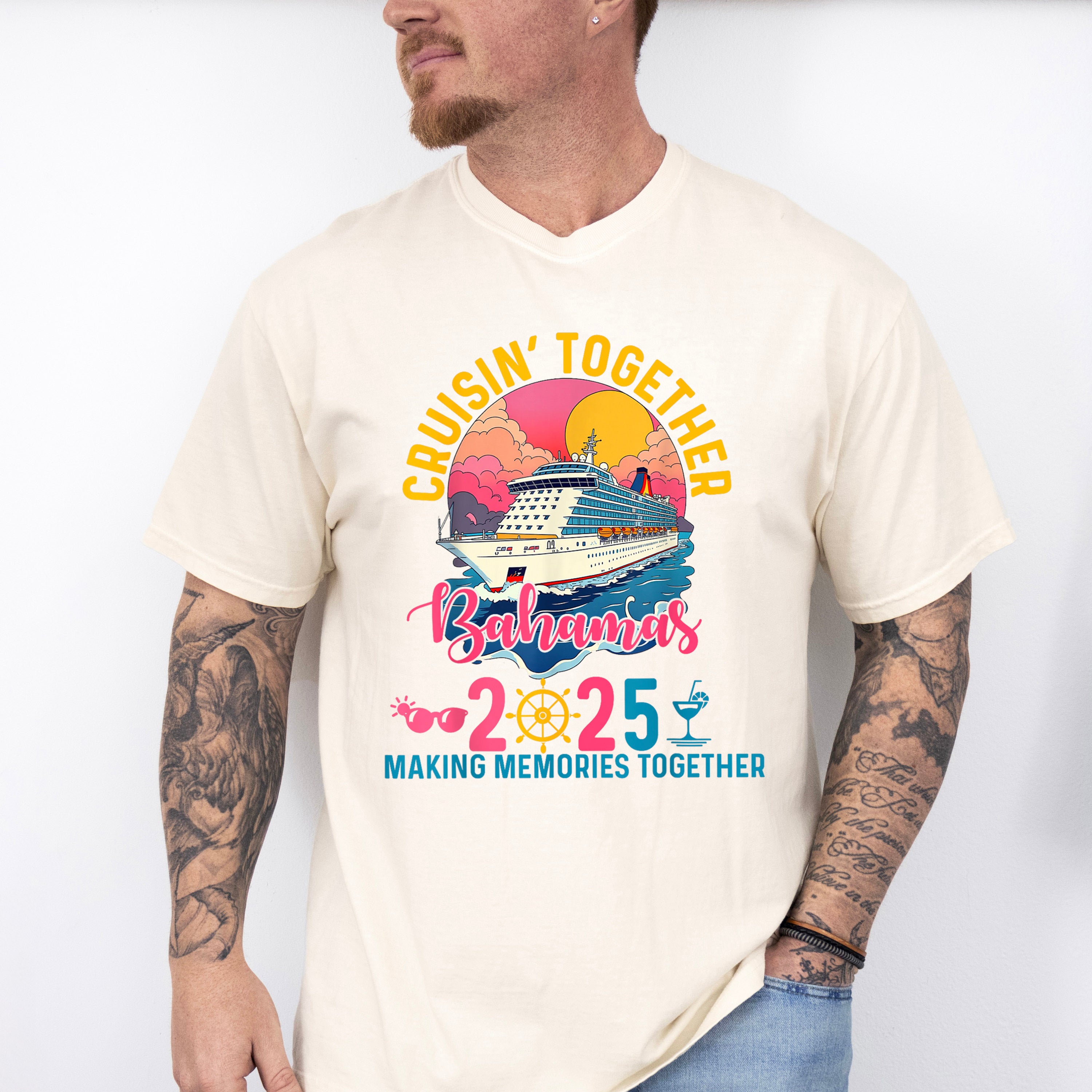 Cruisin' Together Bahamas 2025 Pink &amp; Blue - Vacation Unisex Crewneck T-Shirt Sweatshirt Hoodie