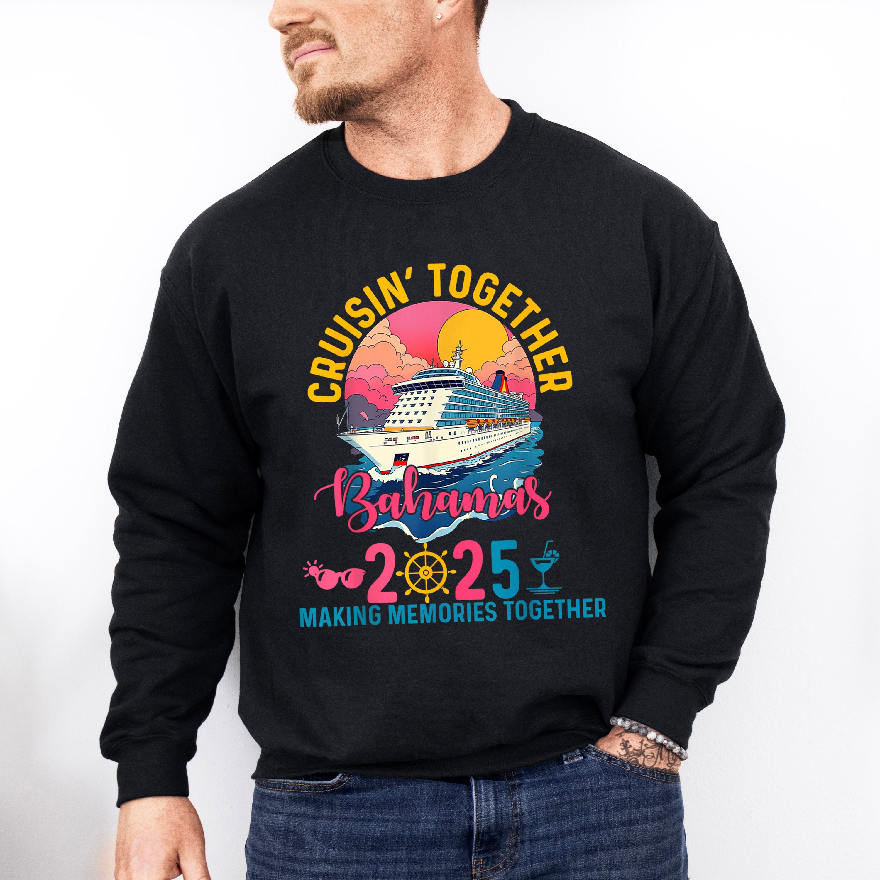 Cruisin' Together Bahamas 2025 Pink &amp; Blue - Vacation Unisex Crewneck T-Shirt Sweatshirt Hoodie