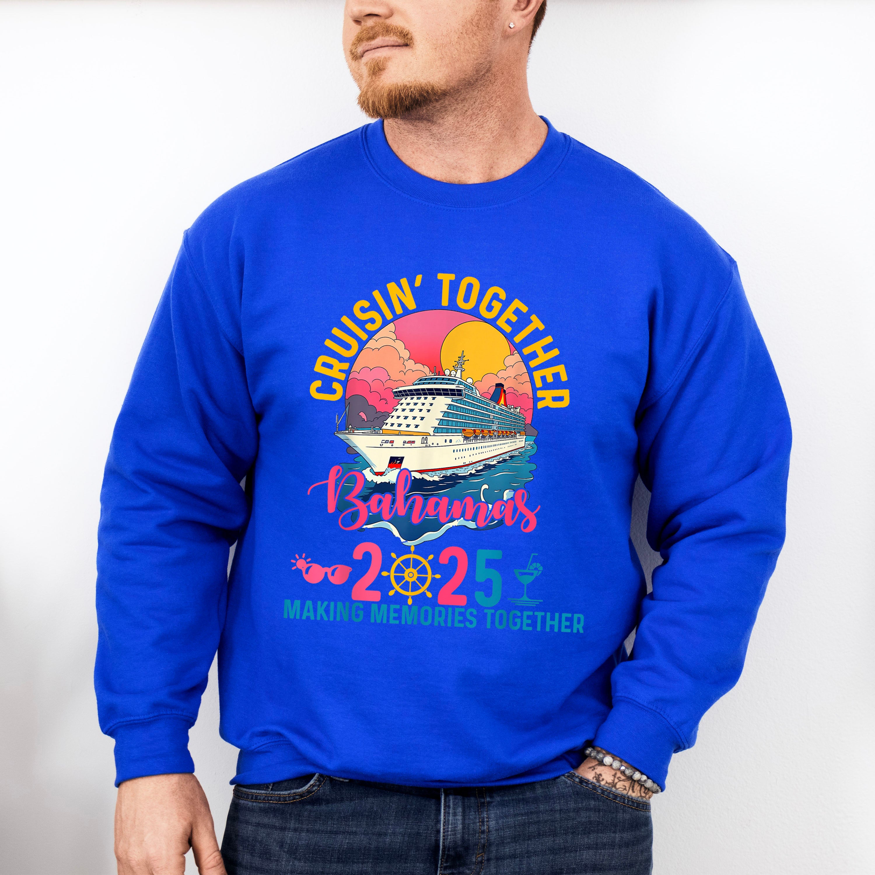 Cruisin' Together Bahamas 2025 Pink &amp; Blue - Vacation Unisex Crewneck T-Shirt Sweatshirt Hoodie