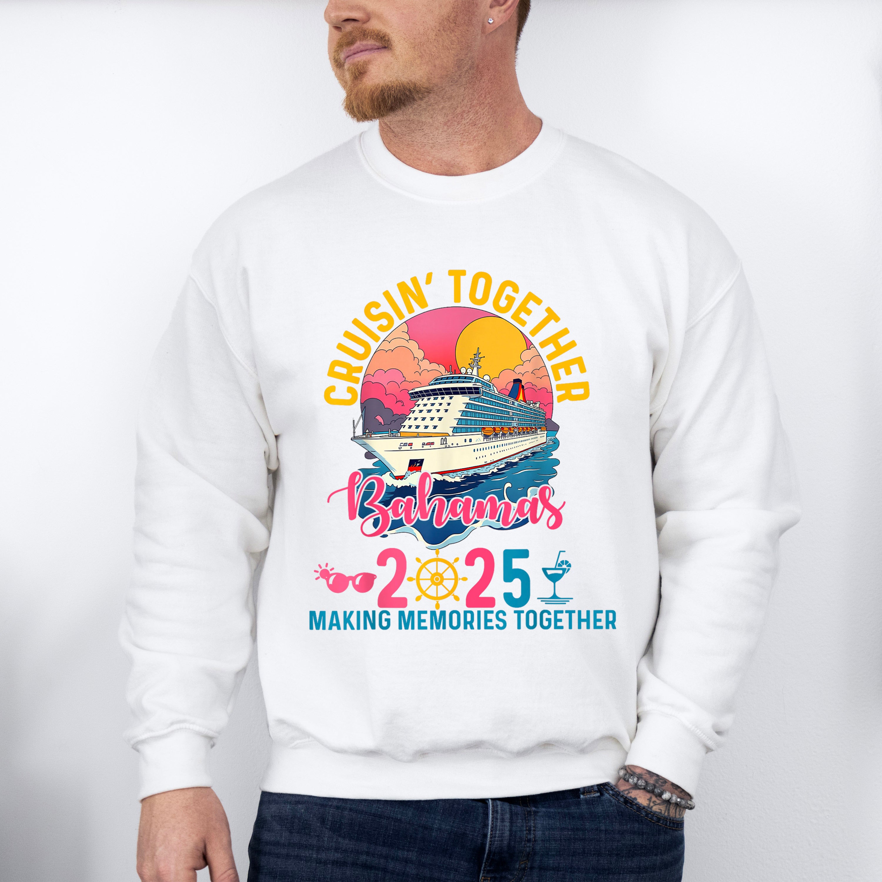 Cruisin' Together Bahamas 2025 Pink &amp; Blue - Vacation Unisex Crewneck T-Shirt Sweatshirt Hoodie
