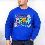 Pediatric CRNA Doodles Design - CRNA Unisex Crewneck T-Shirt Sweatshirt Hoodie