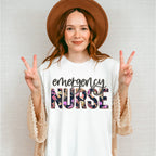 Emergency Nurse Floral Design - ER Nurse Unisex Crewneck T-Shirt Sweatshirt Hoodie