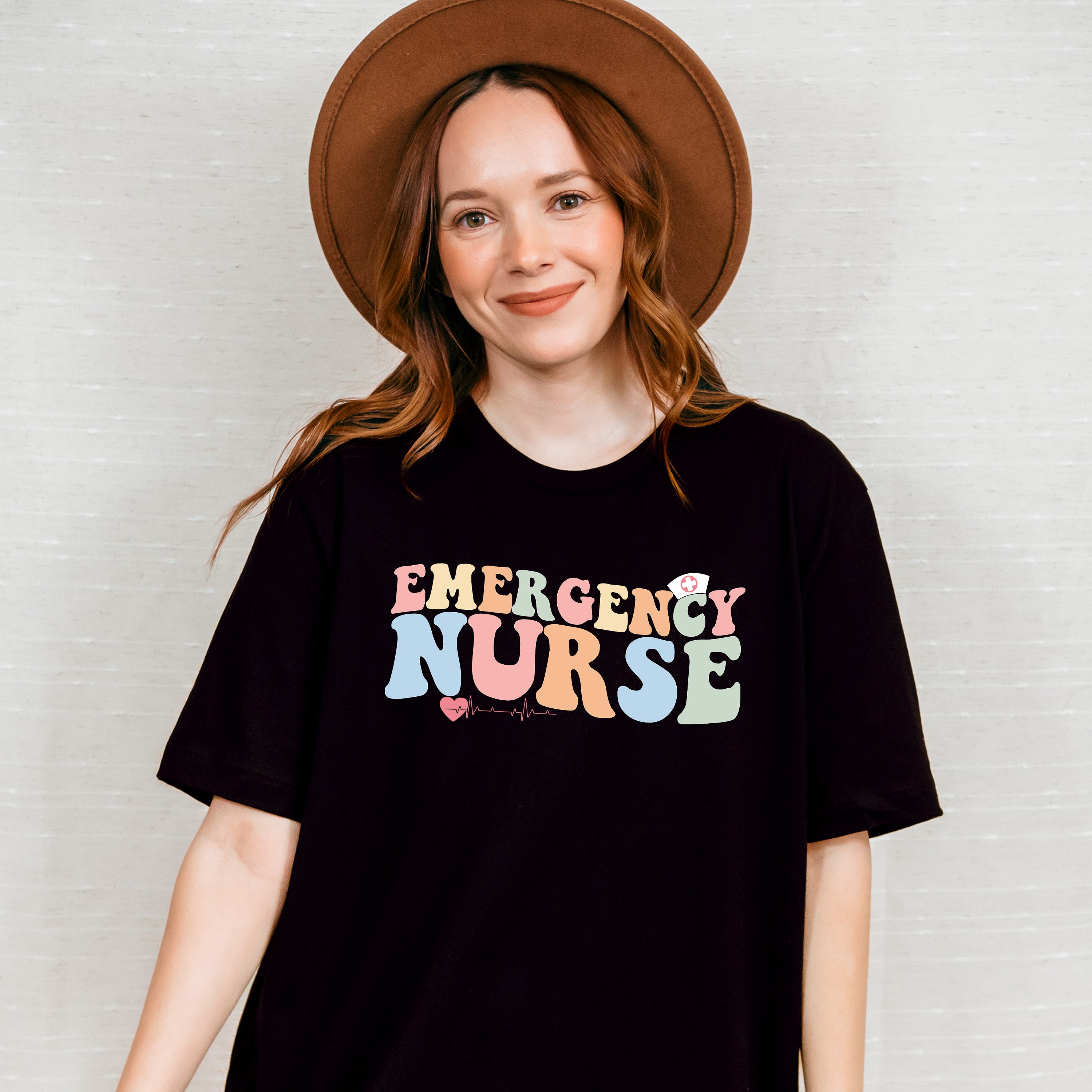 Emergency Nurse Heartbeat Design - ER Nurse Unisex Crewneck T-Shirt Sweatshirt Hoodie