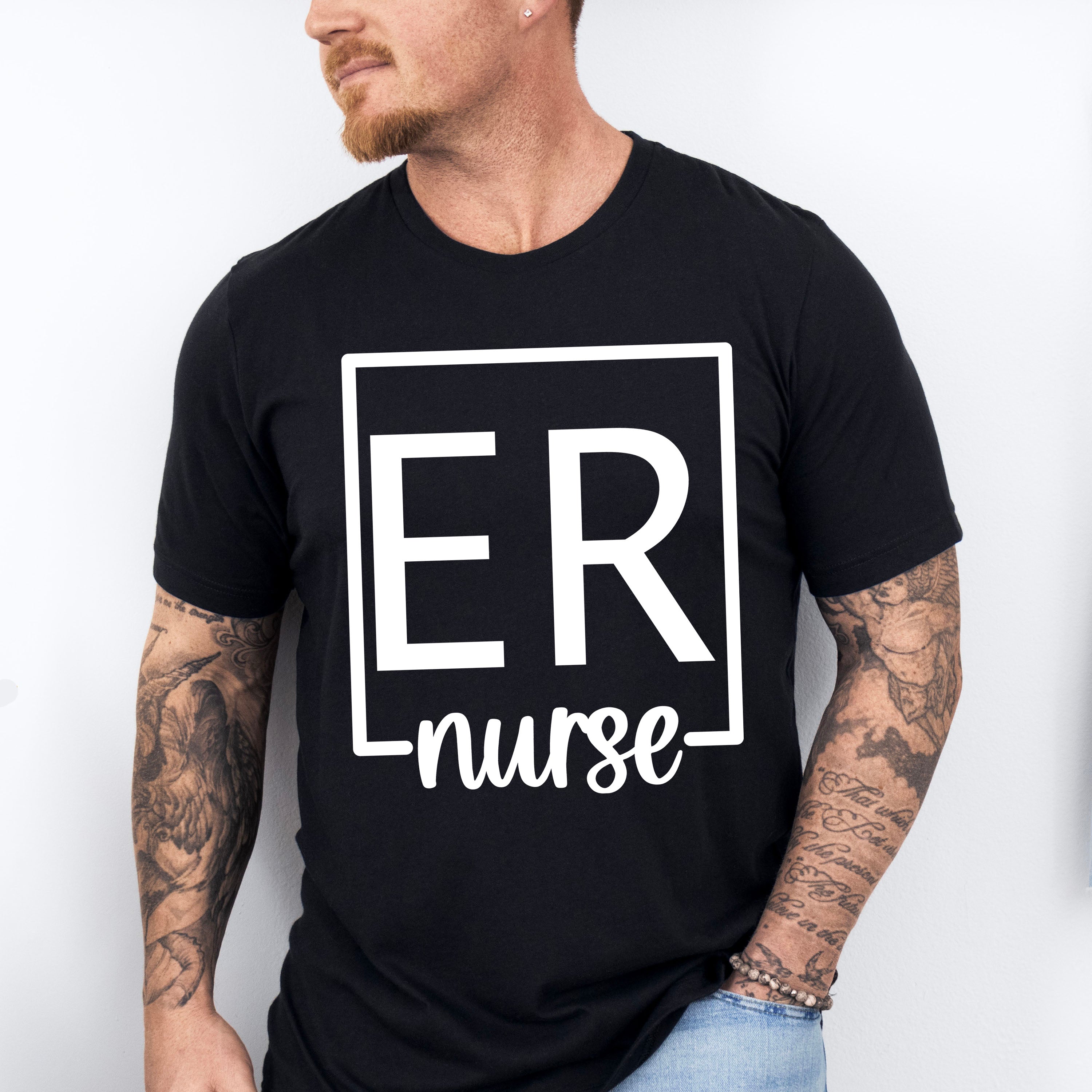 ER Nurse Square Design - ER Nurse Unisex Crewneck T-Shirt Sweatshirt Hoodie