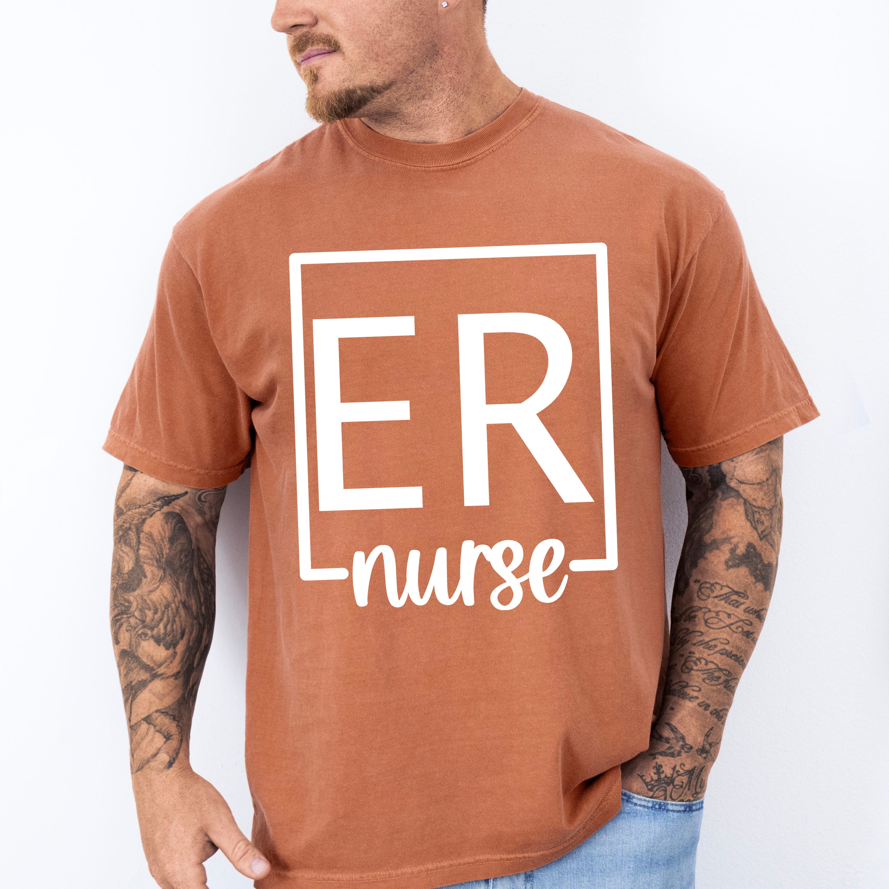 ER Nurse Square Design - ER Nurse Unisex Crewneck T-Shirt Sweatshirt Hoodie