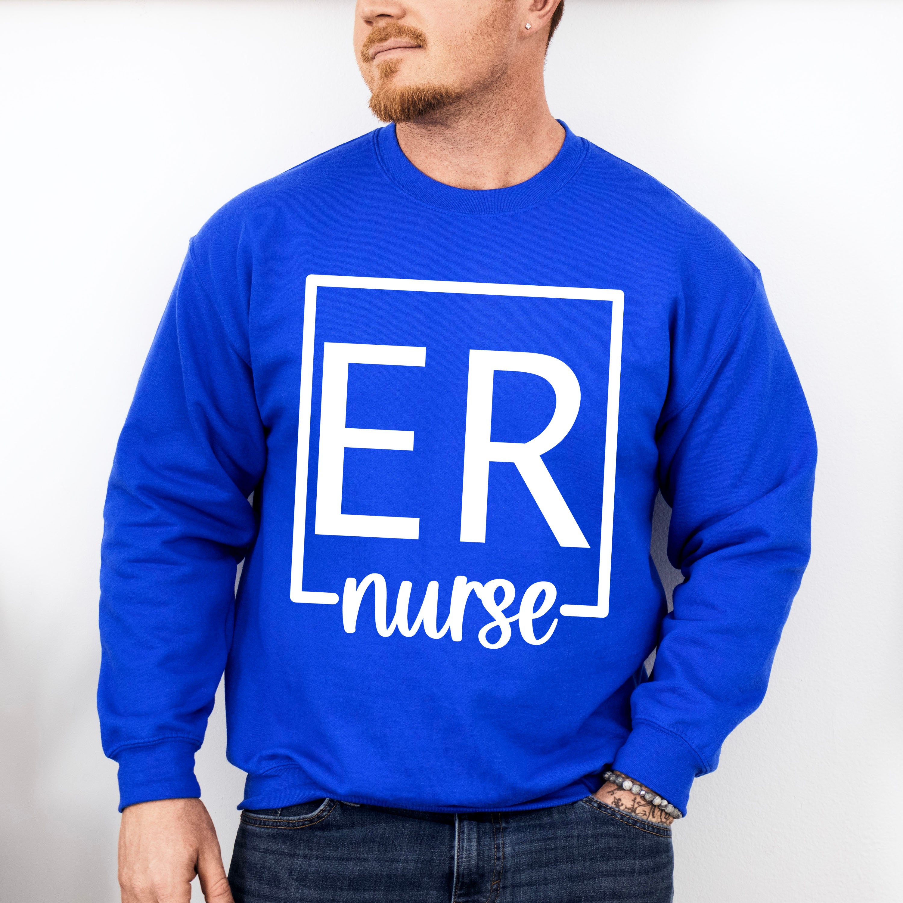 ER Nurse Square Design - ER Nurse Unisex Crewneck T-Shirt Sweatshirt Hoodie