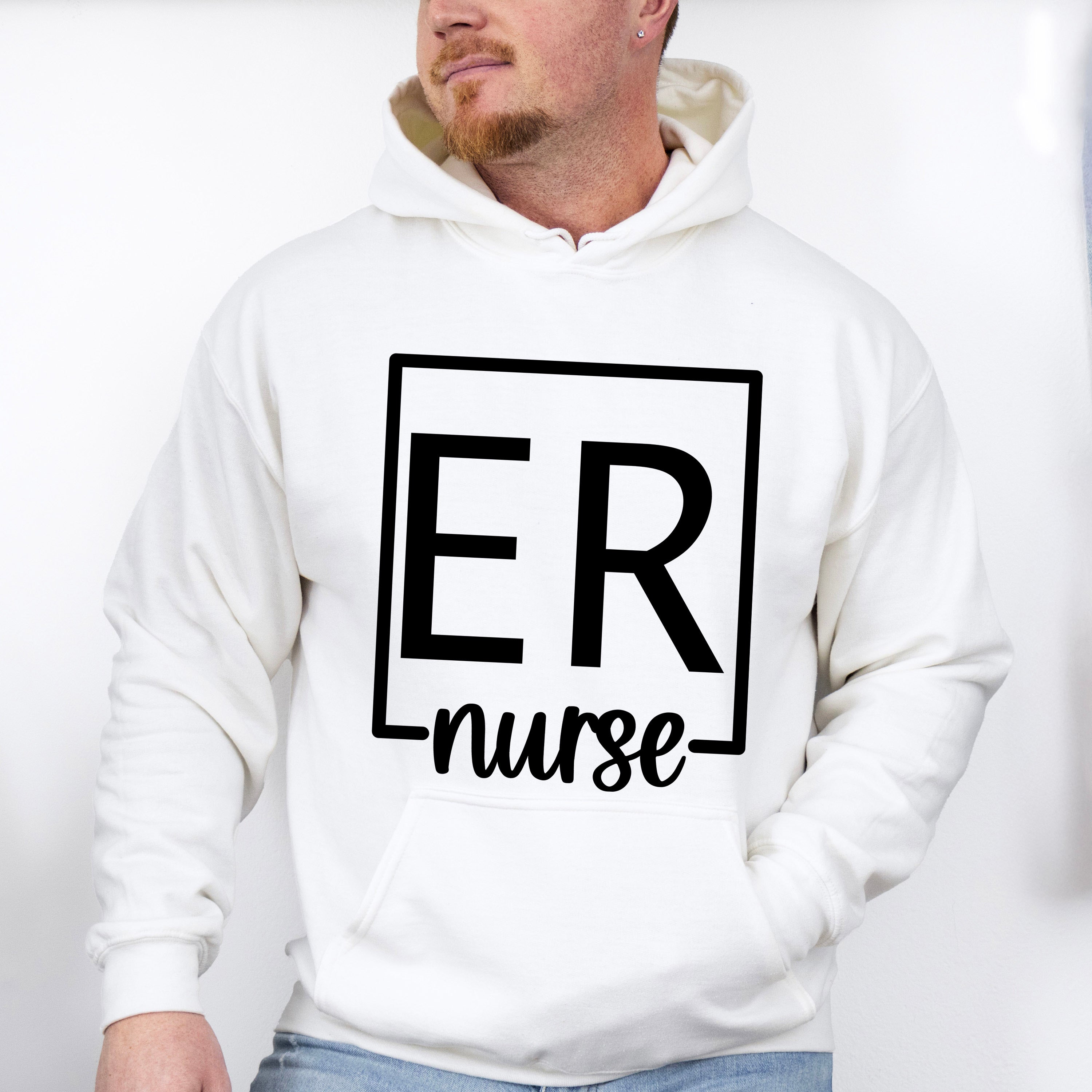 ER Nurse Square Design - ER Nurse Unisex Crewneck T-Shirt Sweatshirt Hoodie