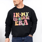 In My Er Nurse Era Flowers Design - ER Nurse Unisex Crewneck T-Shirt Sweatshirt Hoodie
