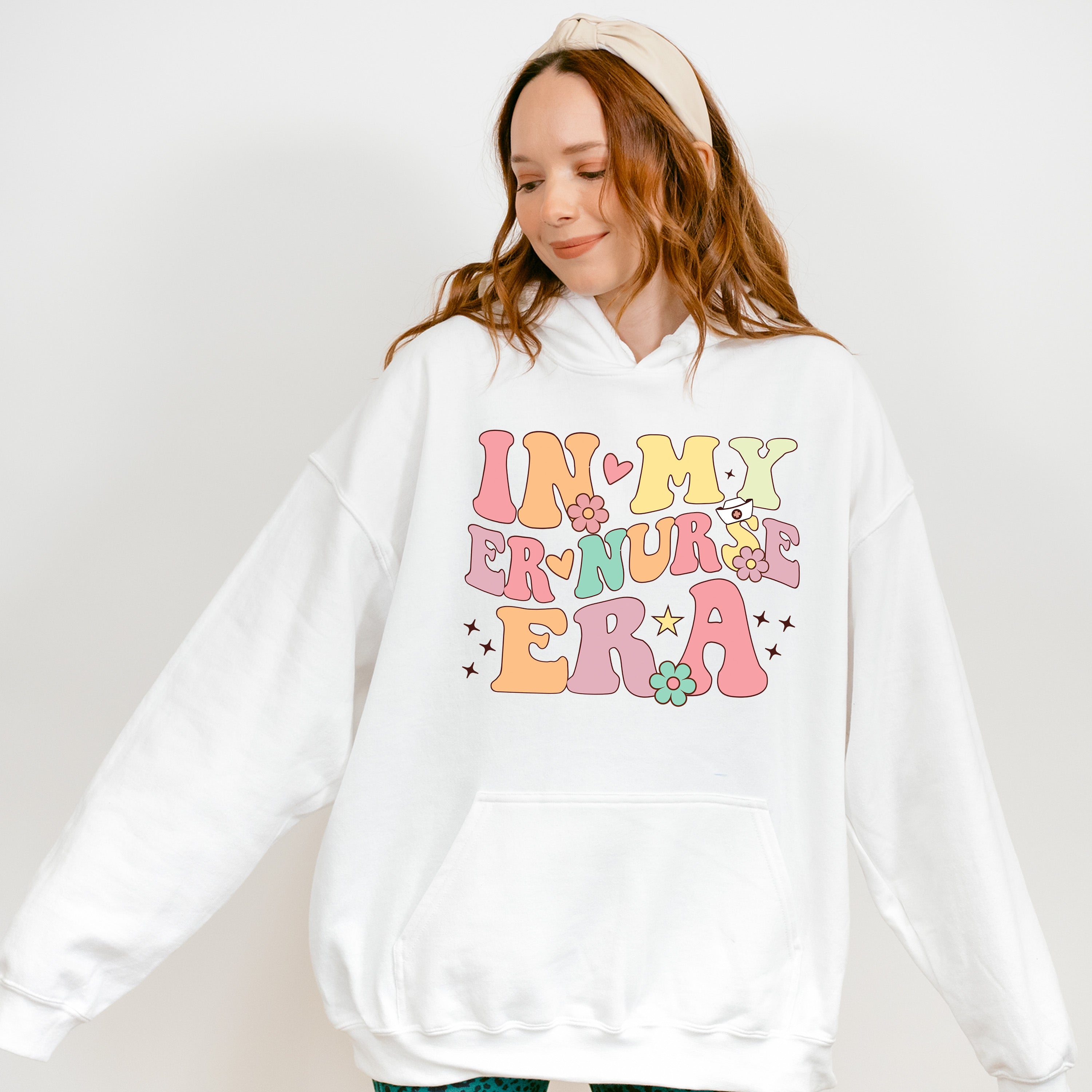 In My Er Nurse Era Flowers Design - ER Nurse Unisex Crewneck T-Shirt Sweatshirt Hoodie