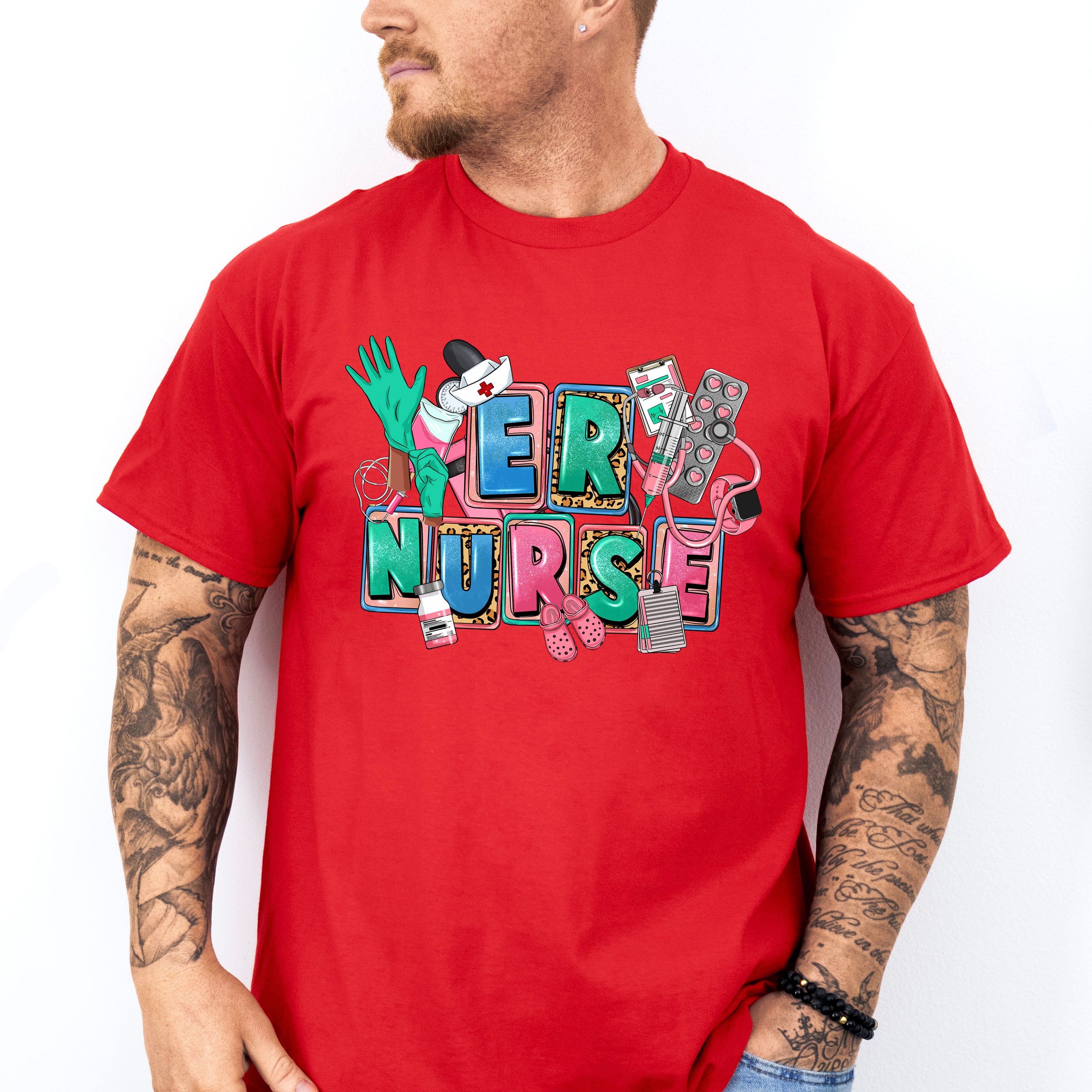 Er Nurse Gloves Pills Design - ER Nurse Unisex Crewneck T-Shirt Sweatshirt Hoodie