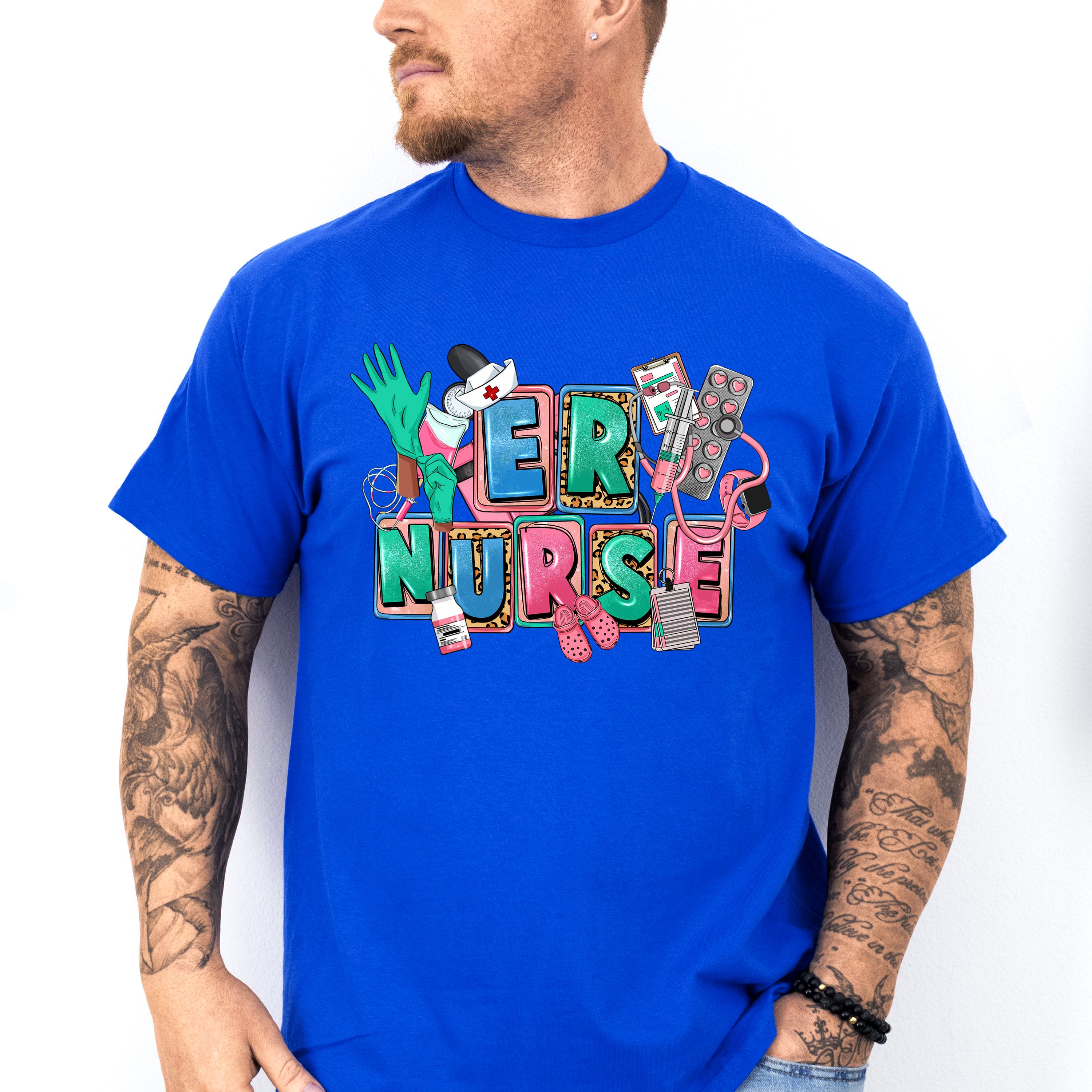 Er Nurse Gloves Pills Design - ER Nurse Unisex Crewneck T-Shirt Sweatshirt Hoodie