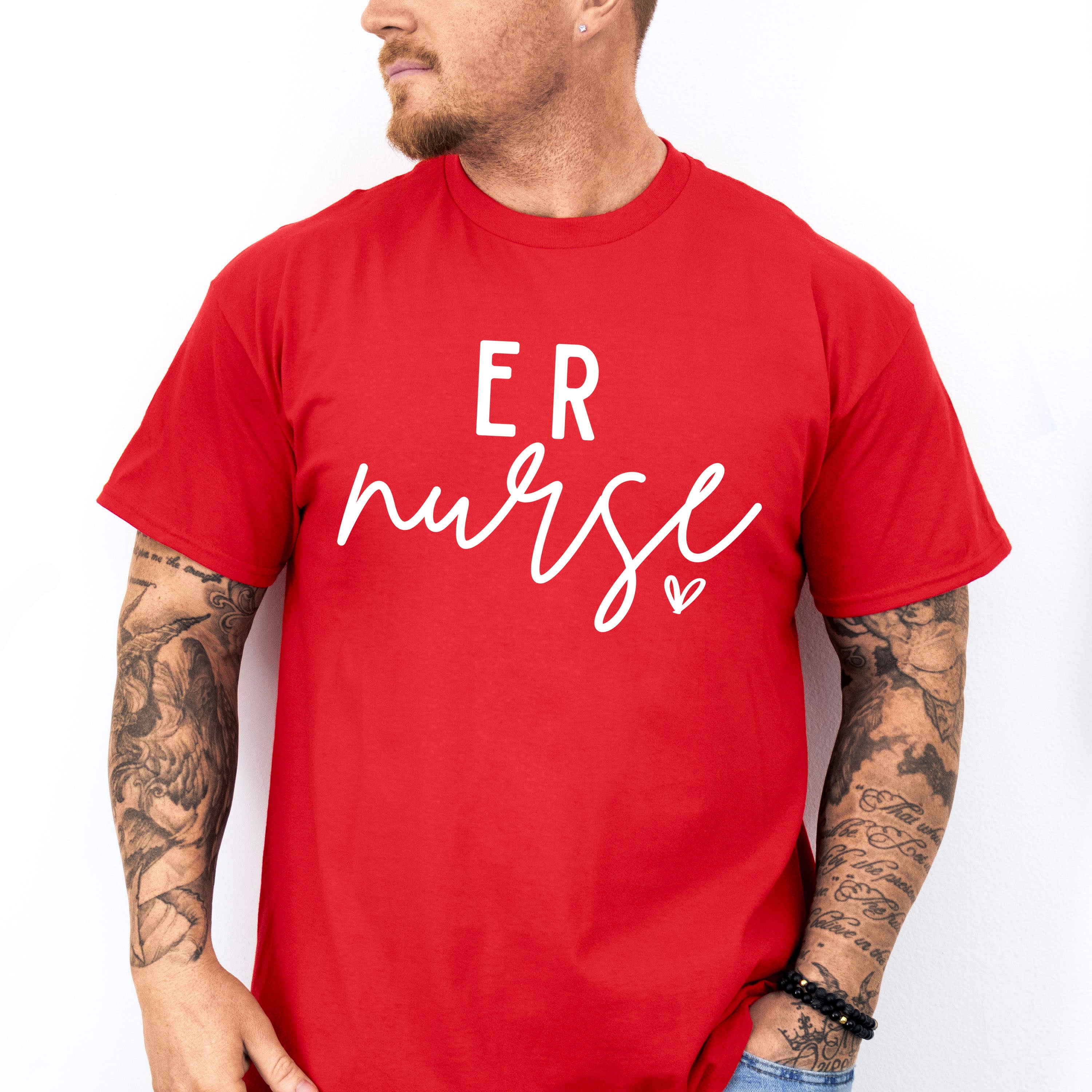 ER Nurse Cursive Design - ER Nurse Unisex Crewneck T-Shirt Sweatshirt Hoodie