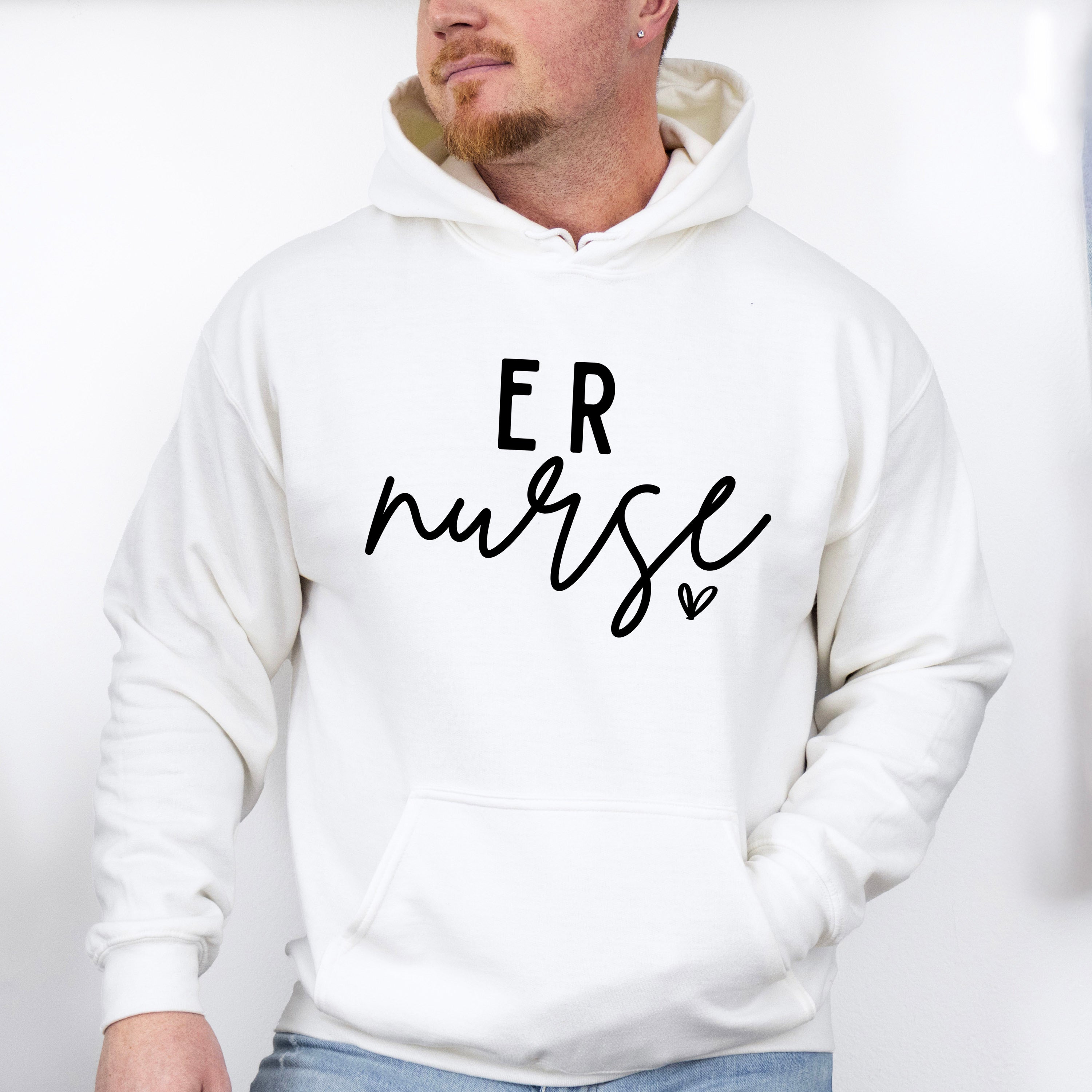 ER Nurse Cursive Design - ER Nurse Unisex Crewneck T-Shirt Sweatshirt Hoodie