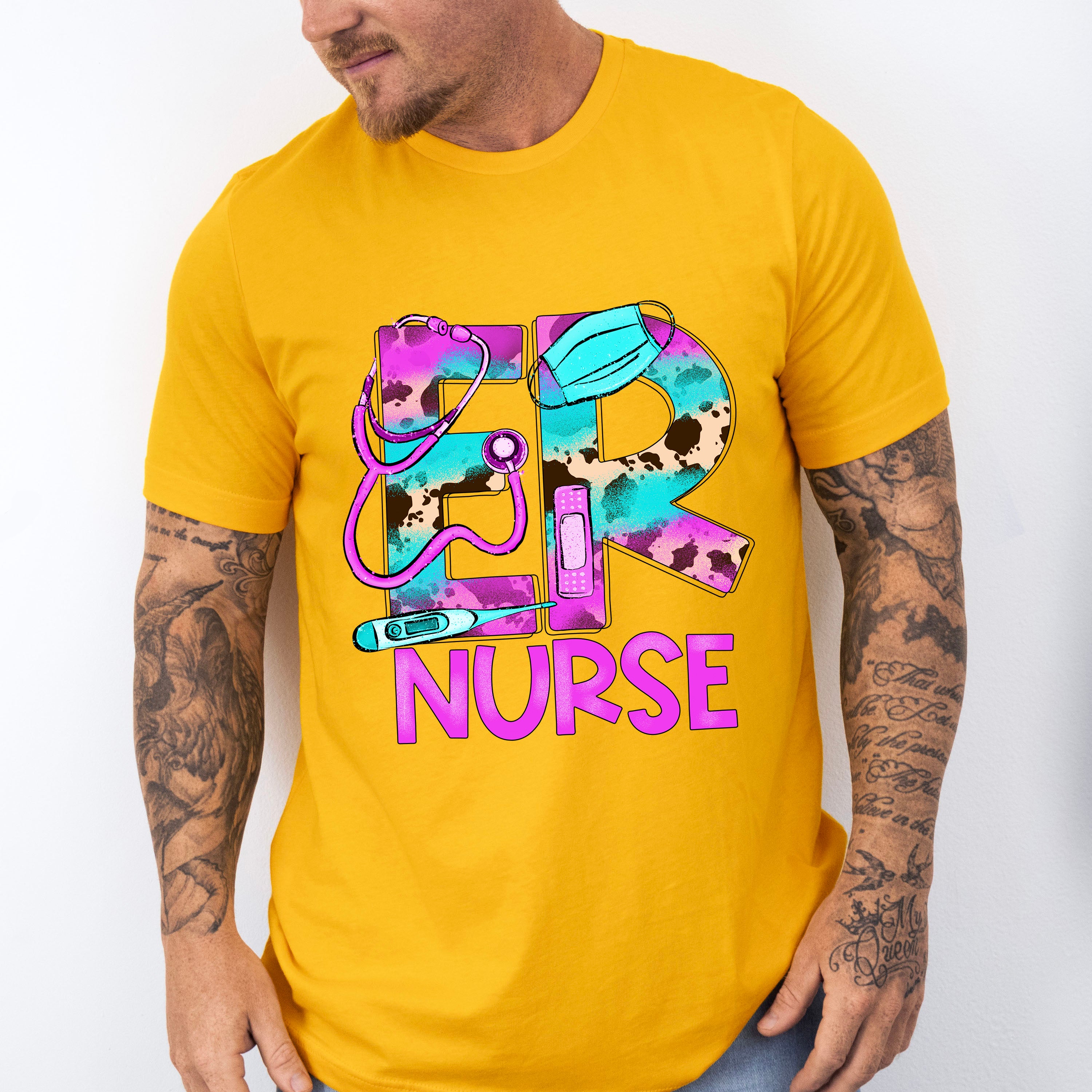 Er Nurse Purple Design - ER Nurse Unisex Crewneck T-Shirt Sweatshirt Hoodie