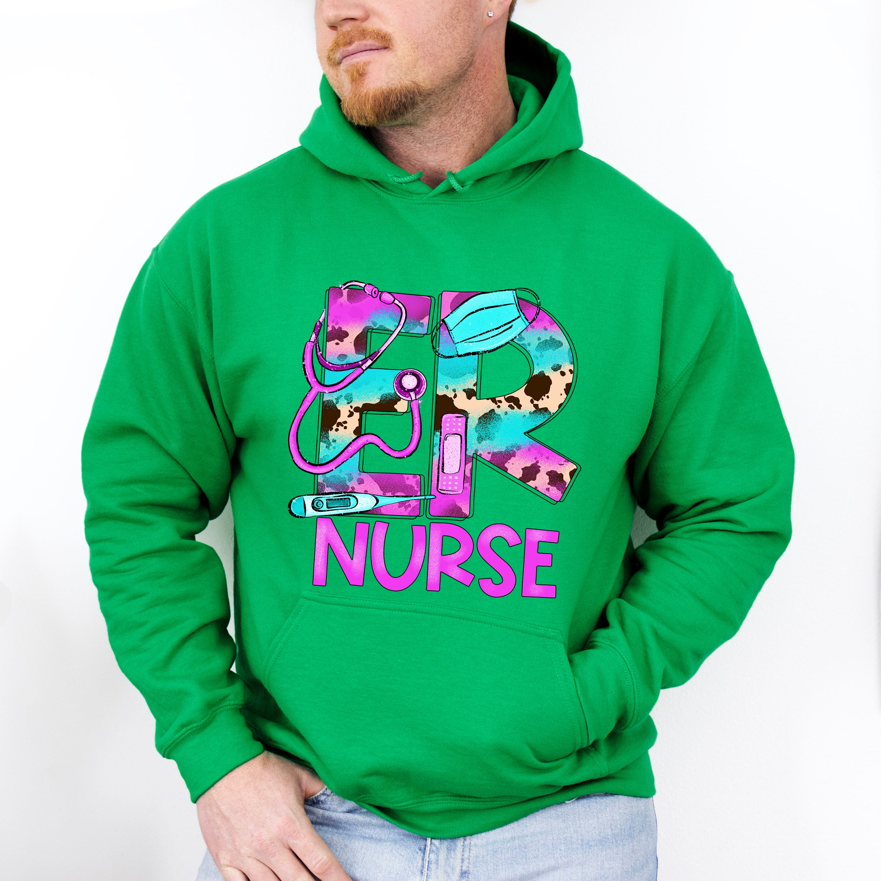 Er Nurse Purple Design - ER Nurse Unisex Crewneck T-Shirt Sweatshirt Hoodie