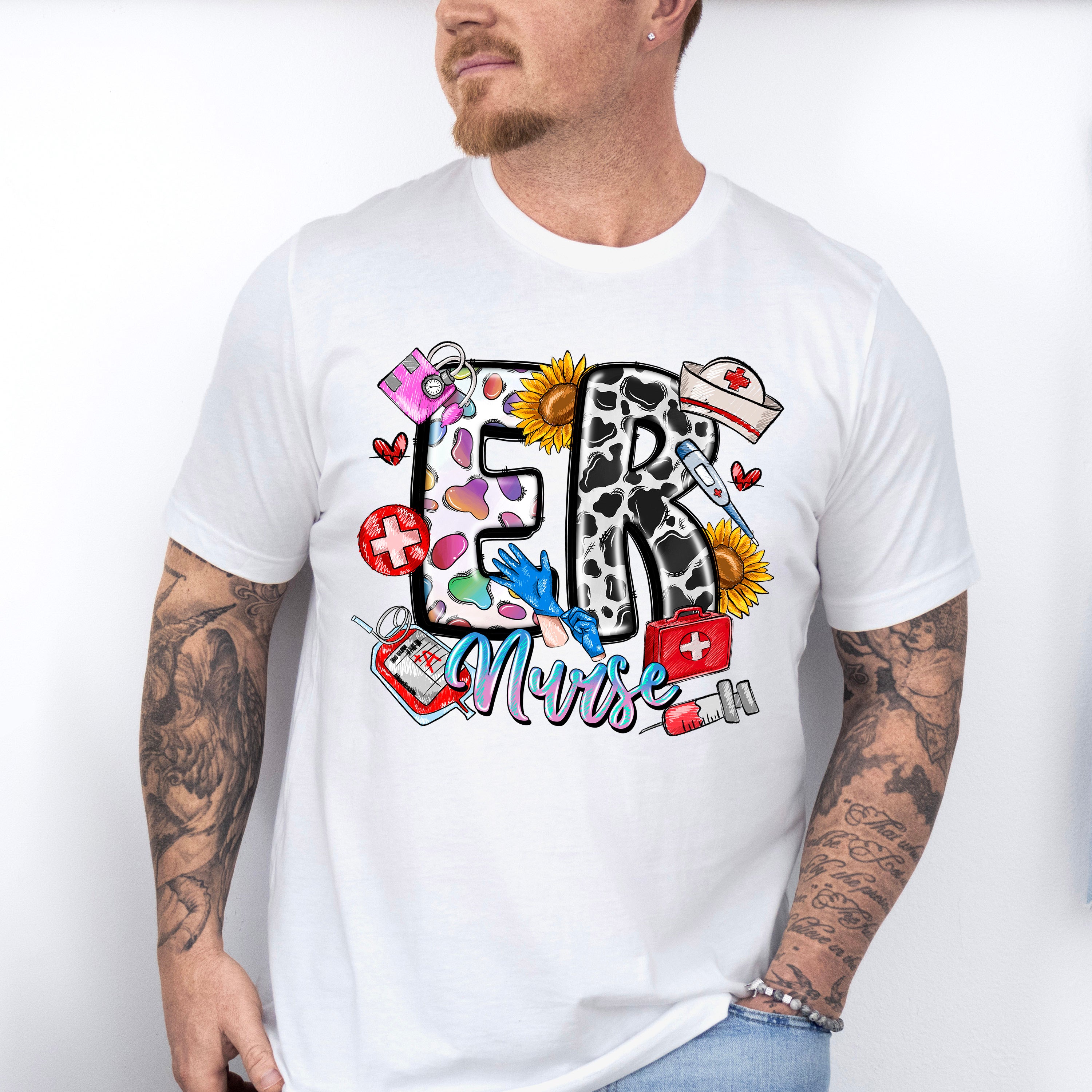 Er Nurse Dalmatian Design - ER Nurse Unisex Crewneck T-Shirt Sweatshirt Hoodie