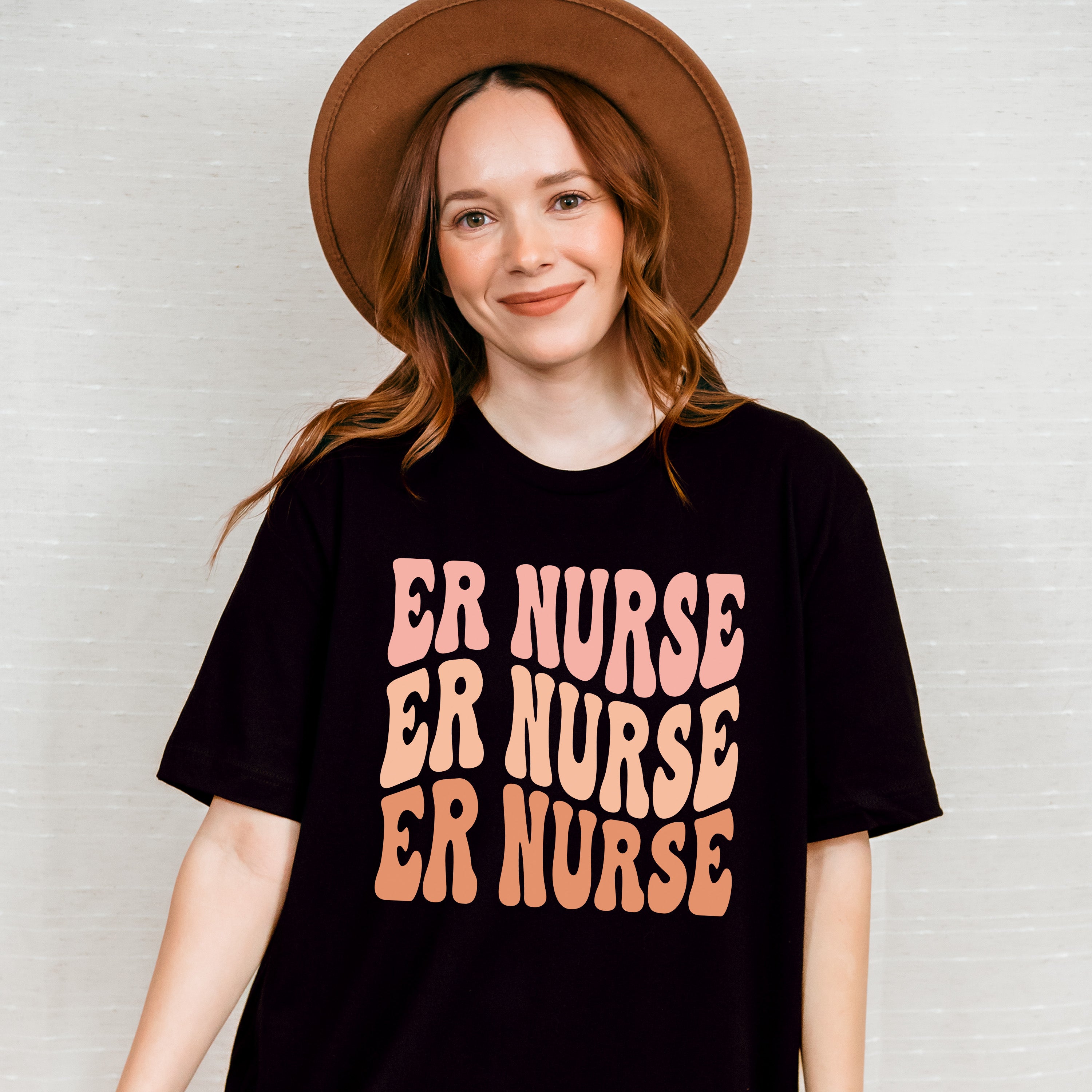 Groovy Er Nurse Design - ER Nurse Unisex Crewneck T-Shirt Sweatshirt Hoodie