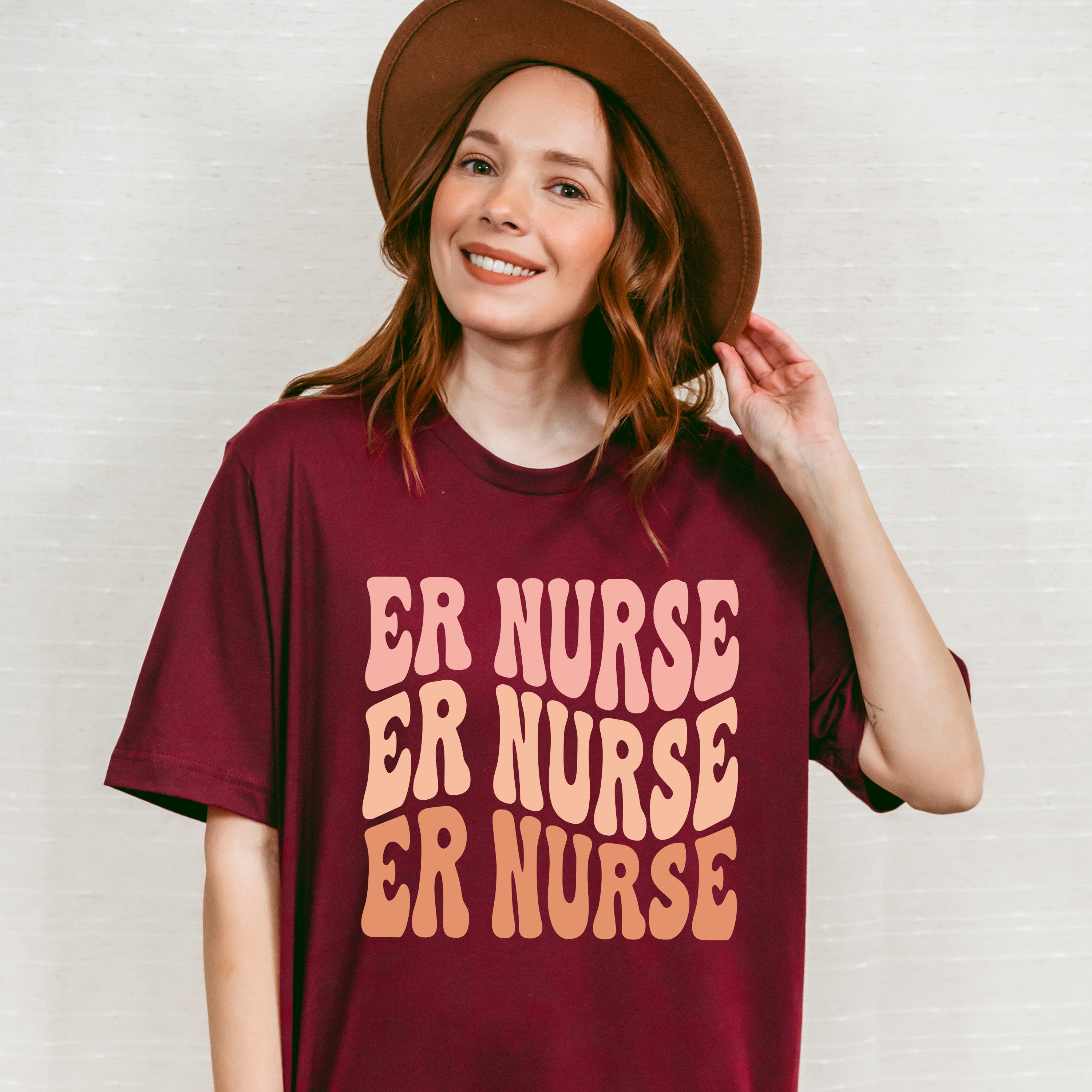 Groovy Er Nurse Design - ER Nurse Unisex Crewneck T-Shirt Sweatshirt Hoodie