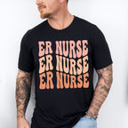 Groovy Er Nurse Design - ER Nurse Unisex Crewneck T-Shirt Sweatshirt Hoodie