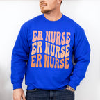 Groovy Er Nurse Design - ER Nurse Unisex Crewneck T-Shirt Sweatshirt Hoodie