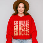 Groovy Er Nurse Design - ER Nurse Unisex Crewneck T-Shirt Sweatshirt Hoodie